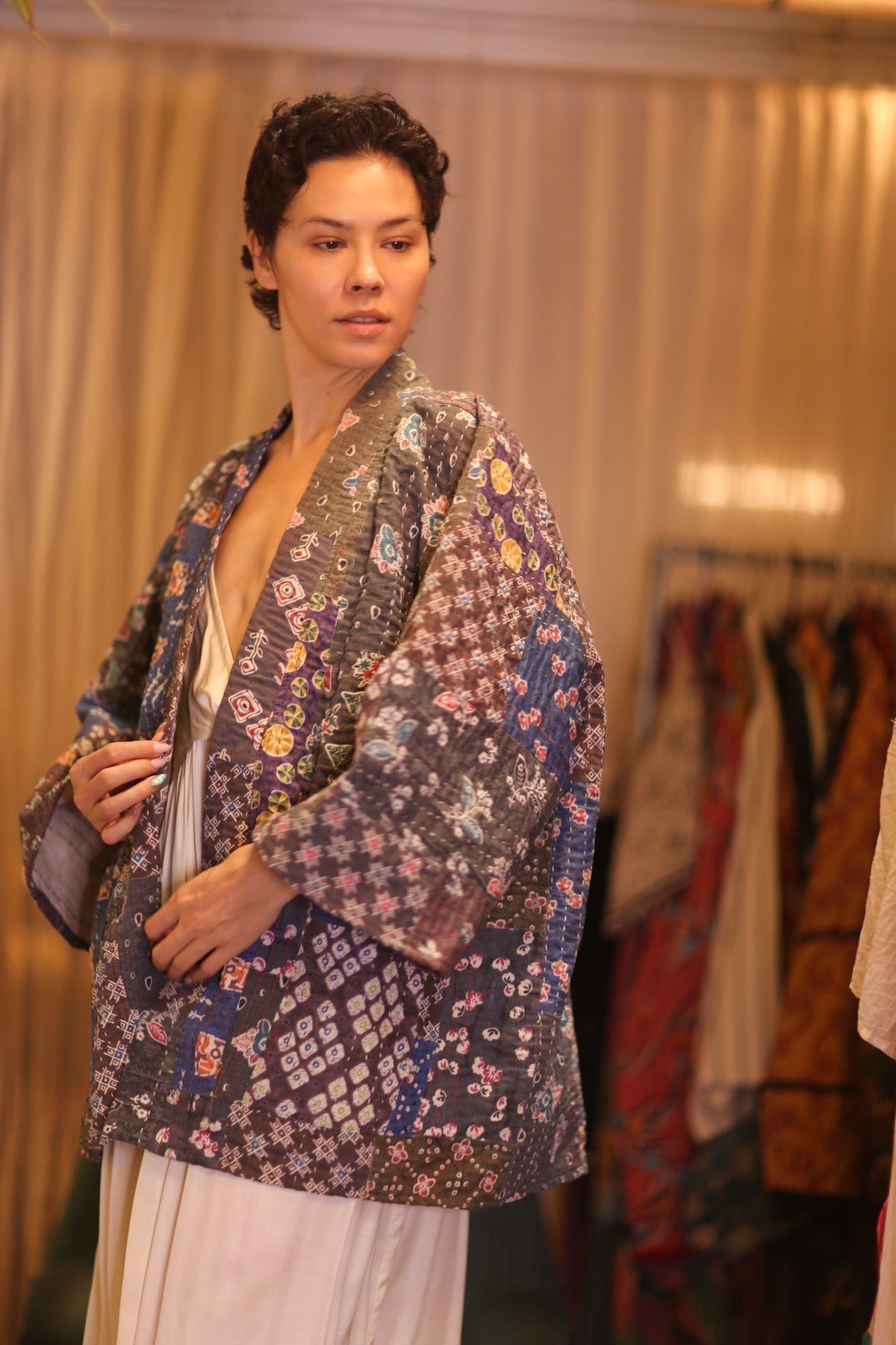 PATCHWORK PATTERN KANTHA SHORT KIMONO MEEPHYO - MOMO STUDIO BERLIN - Berlin Concept Store - sustainable & ethical fashion