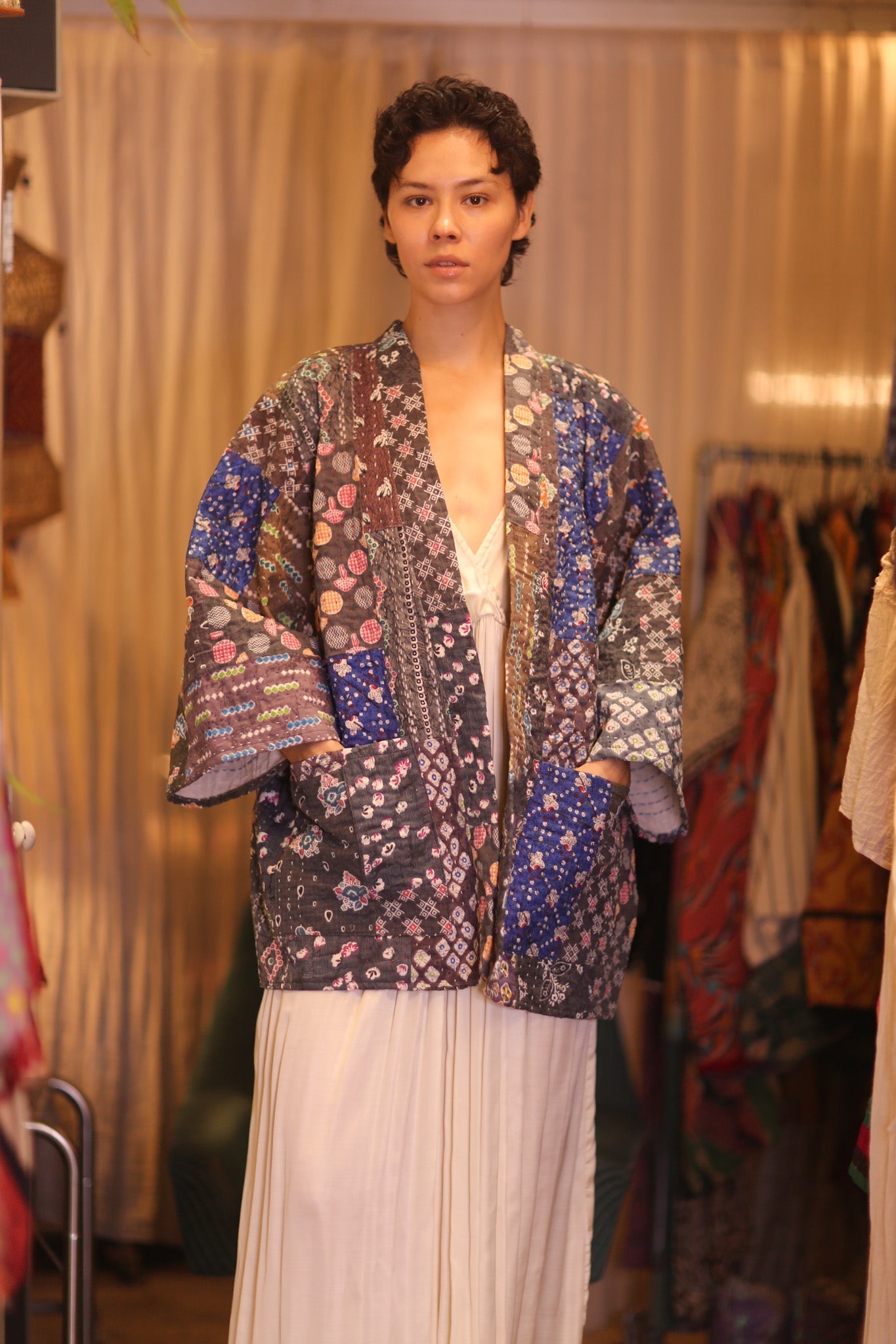 PATCHWORK PATTERN KANTHA SHORT KIMONO NAYVI - MOMO STUDIO BERLIN - Berlin Concept Store - sustainable & ethical fashion
