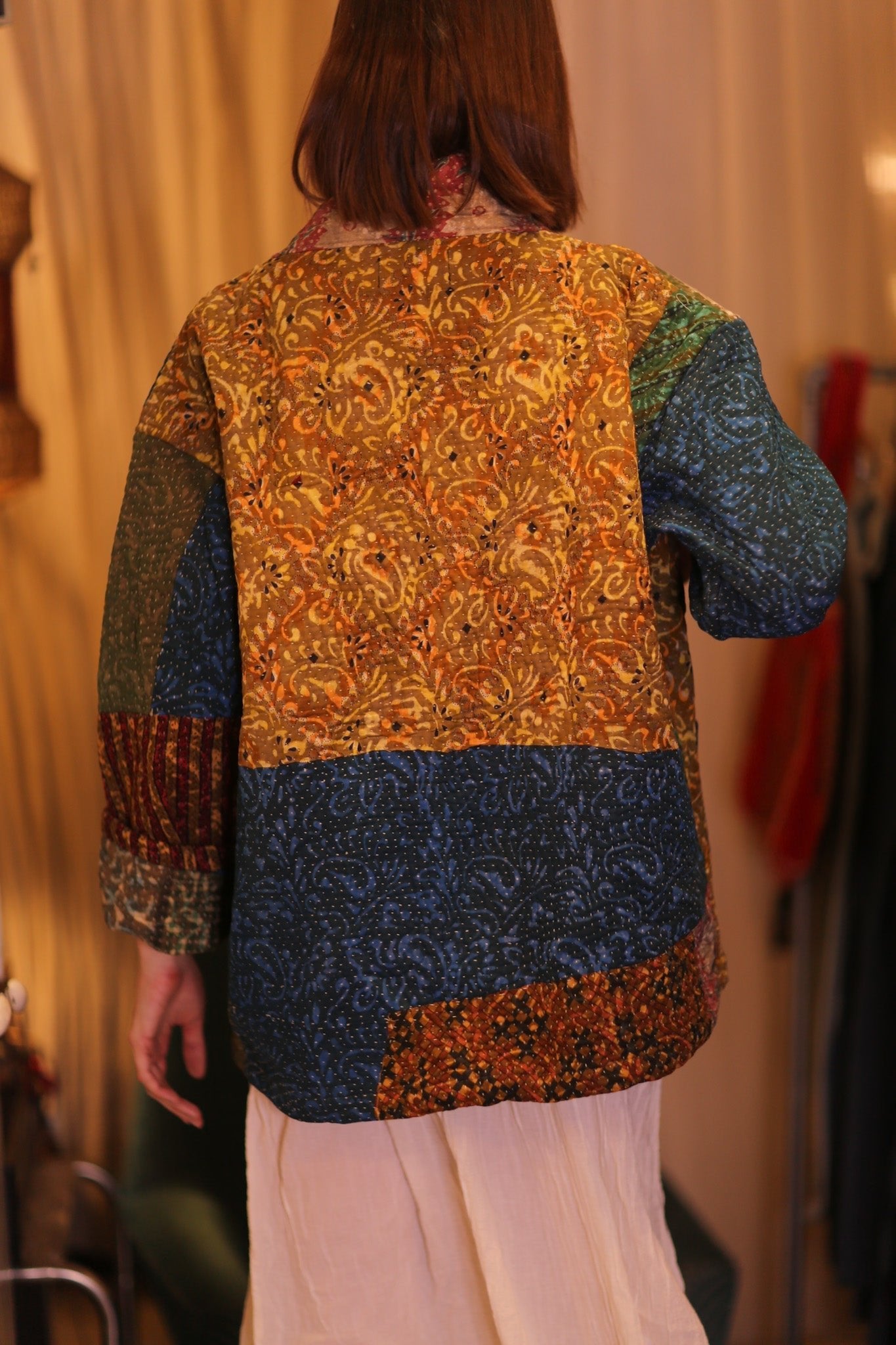 PATCHWORK PATTERN KANTHA SHORT KIMONO SAUNGOU - MOMO STUDIO BERLIN - Berlin Concept Store - sustainable & ethical fashion