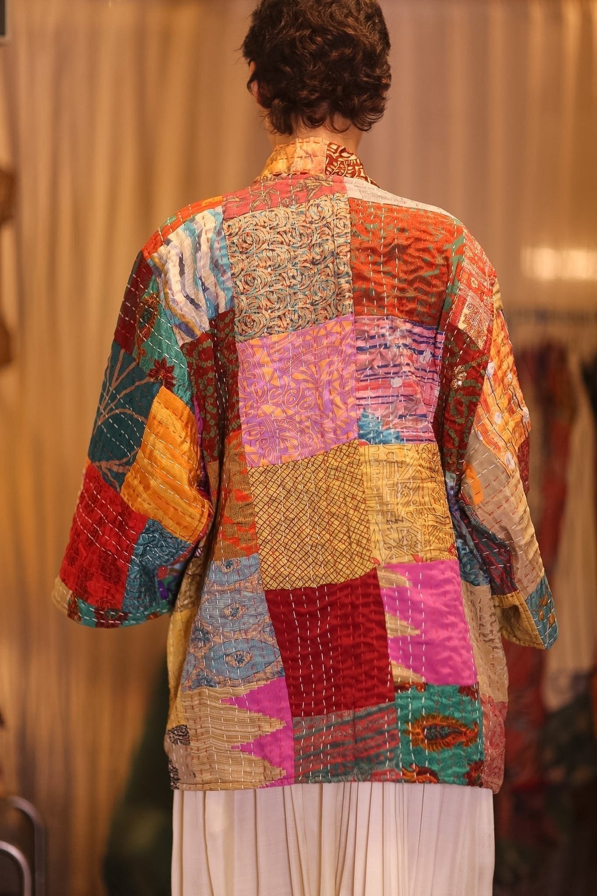 PATCHWORK PATTERN KANTHA SHORT KIMONO SHILA - MOMO STUDIO BERLIN - Berlin Concept Store - sustainable & ethical fashion