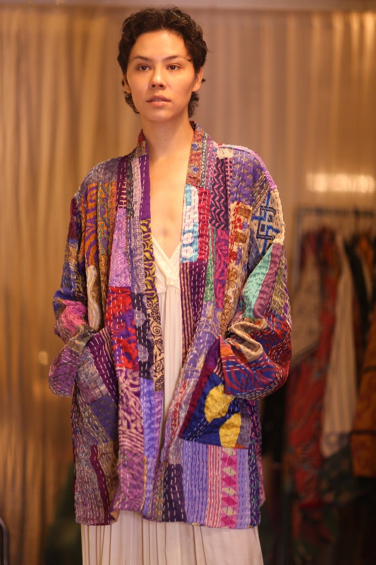 PATCHWORK PATTERN KANTHA SHORT KIMONO SUA - MOMO STUDIO BERLIN - Berlin Concept Store - sustainable & ethical fashion