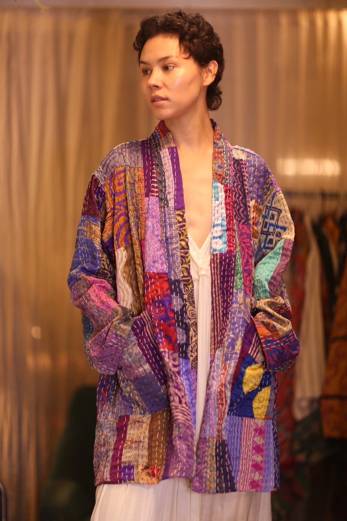 PATCHWORK PATTERN KANTHA SHORT KIMONO SUA - MOMO STUDIO BERLIN - Berlin Concept Store - sustainable & ethical fashion