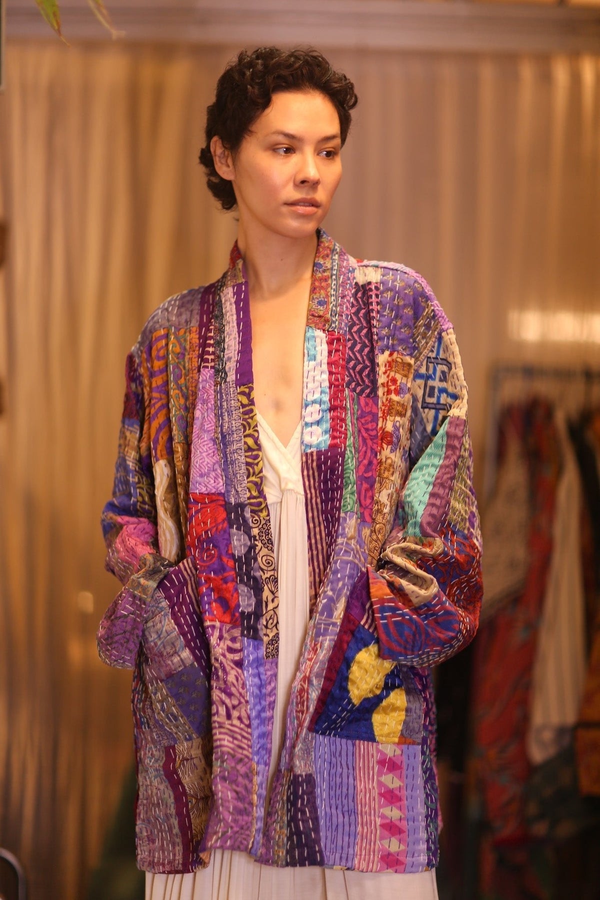 PATCHWORK PATTERN KANTHA SHORT KIMONO SUA - MOMO STUDIO BERLIN - Berlin Concept Store - sustainable & ethical fashion