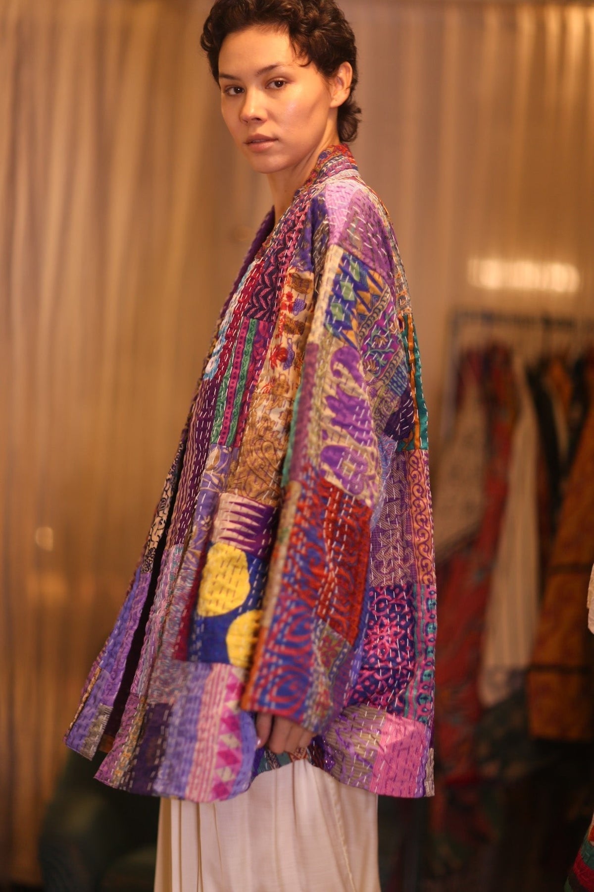 PATCHWORK PATTERN KANTHA SHORT KIMONO SUA - MOMO STUDIO BERLIN - Berlin Concept Store - sustainable & ethical fashion