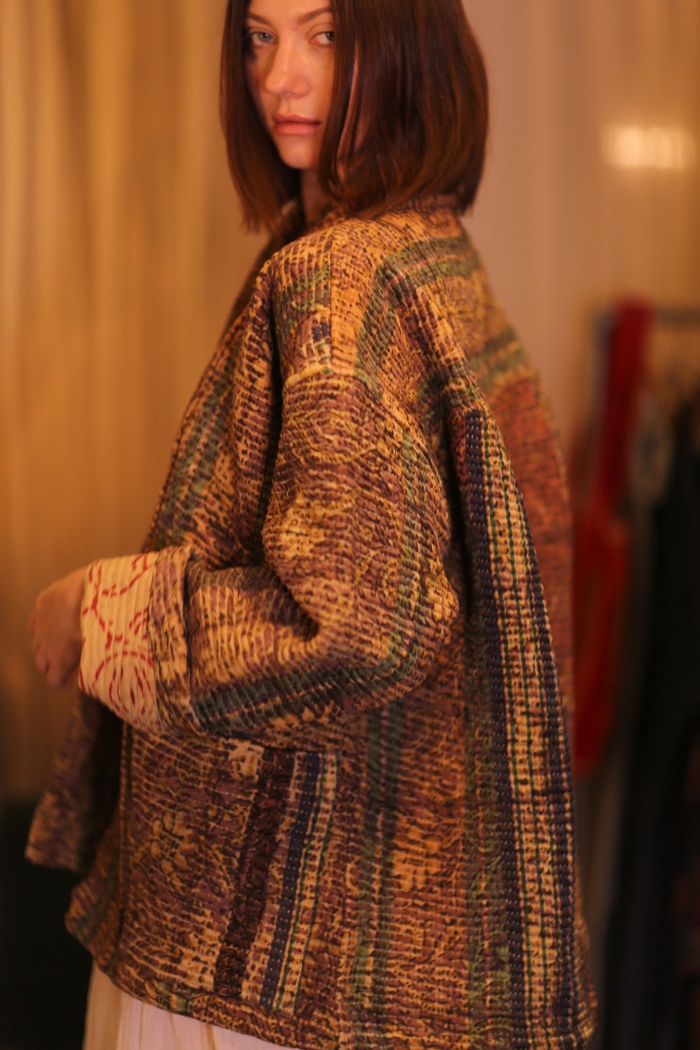 PATCHWORK PATTERN KANTHA SHORT KIMONO YAUNGNI - MOMO STUDIO BERLIN - Berlin Concept Store - sustainable & ethical fashion