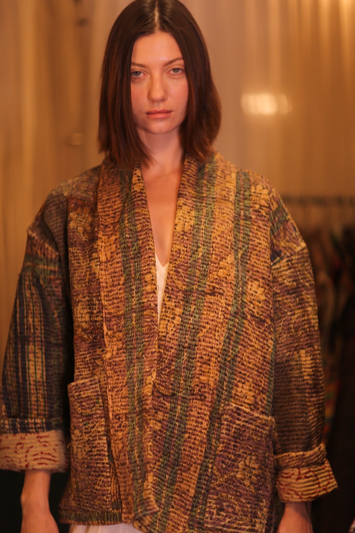 PATCHWORK PATTERN KANTHA SHORT KIMONO YAUNGNI - MOMO STUDIO BERLIN - Berlin Concept Store - sustainable & ethical fashion