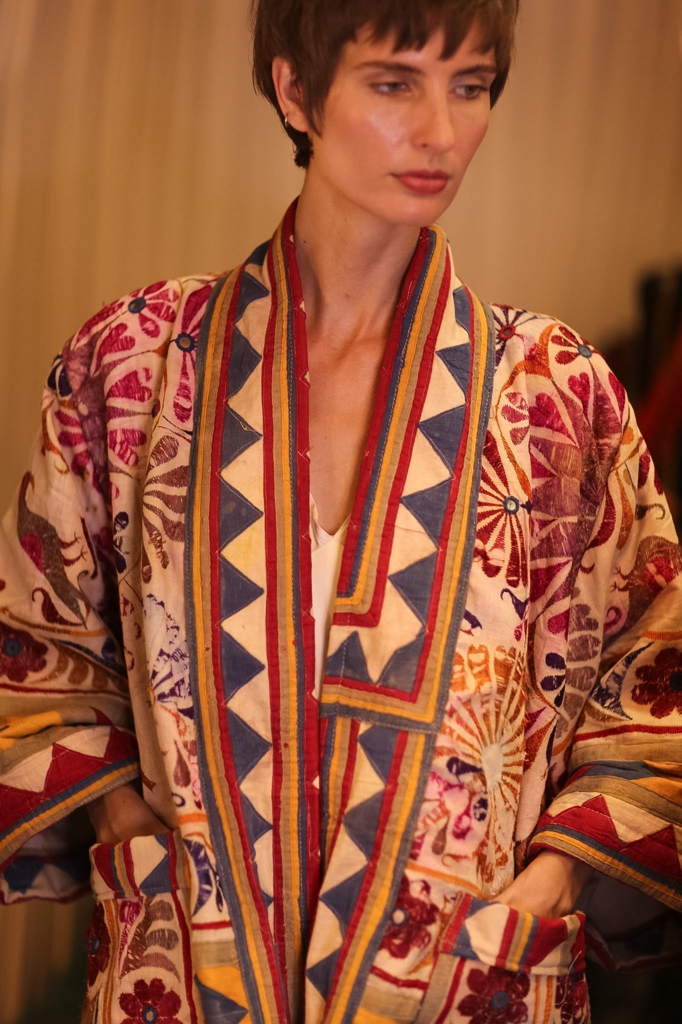 PATCHWORK PATTERN SHORT KIMONO GRITA - MOMO STUDIO BERLIN - Berlin Concept Store - sustainable & ethical fashion