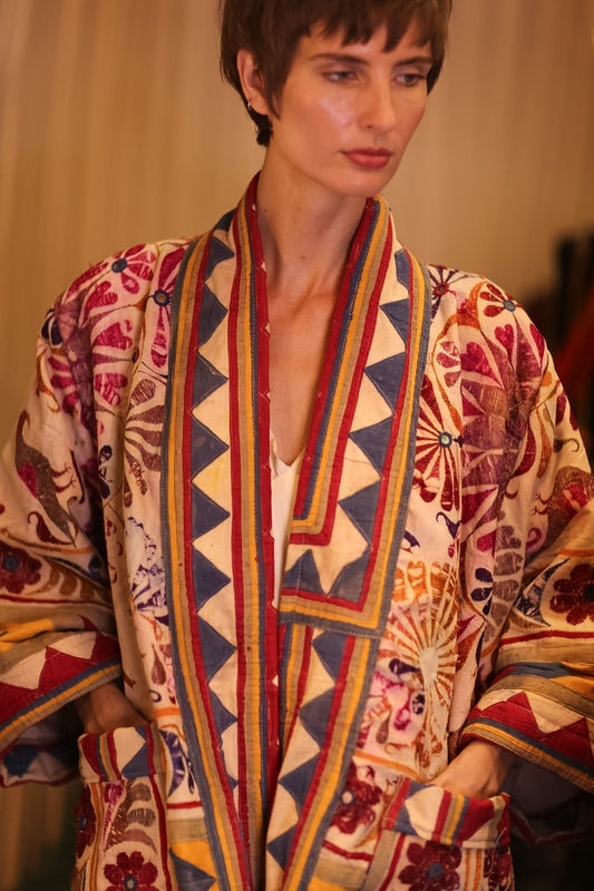 PATCHWORK PATTERN SHORT KIMONO GRITA - MOMO STUDIO BERLIN - Berlin Concept Store - sustainable & ethical fashion