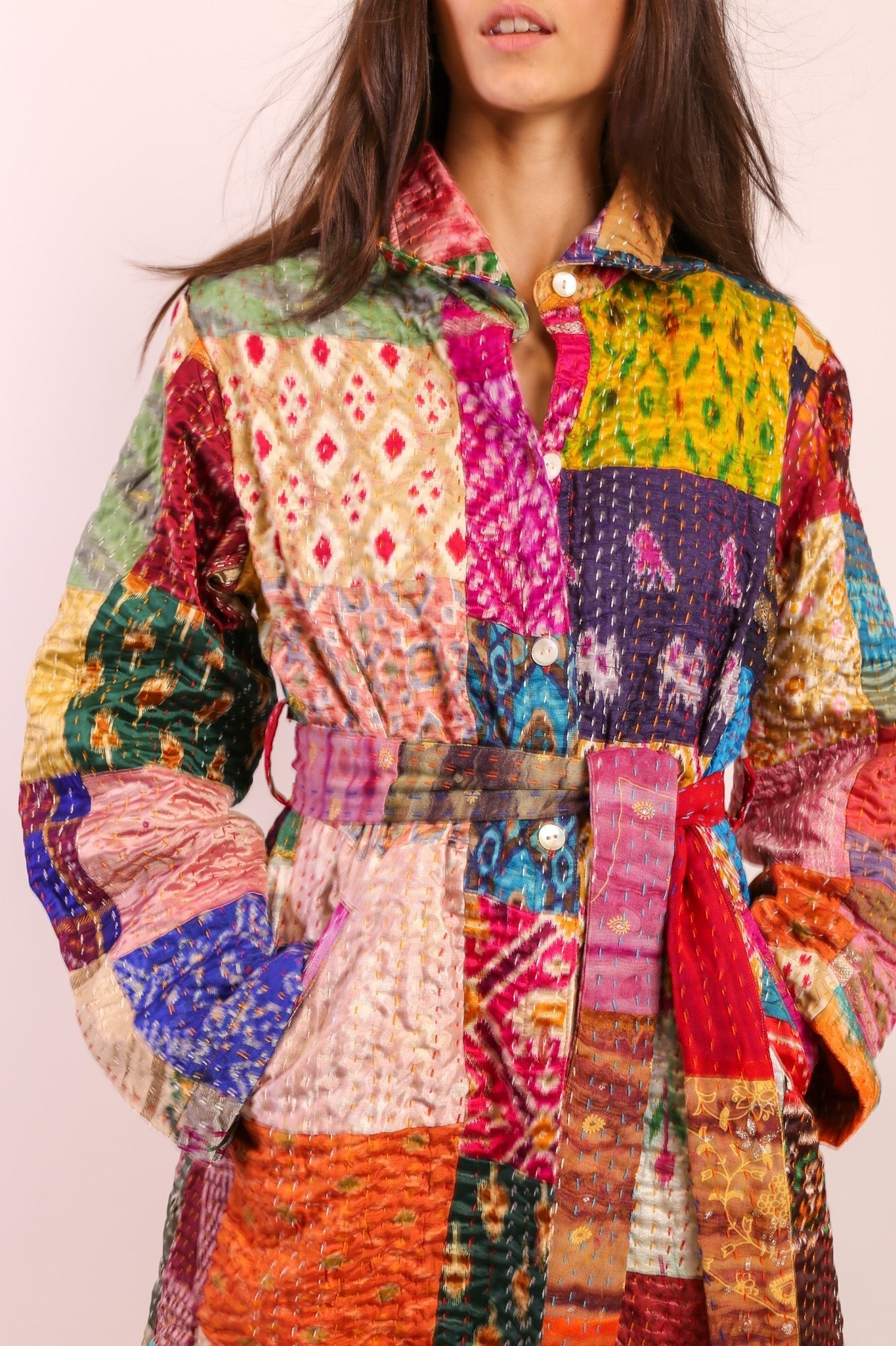 PATCHWORK SILK COAT HILA - MOMO STUDIO BERLIN - Berlin Concept Store - sustainable & ethical fashion