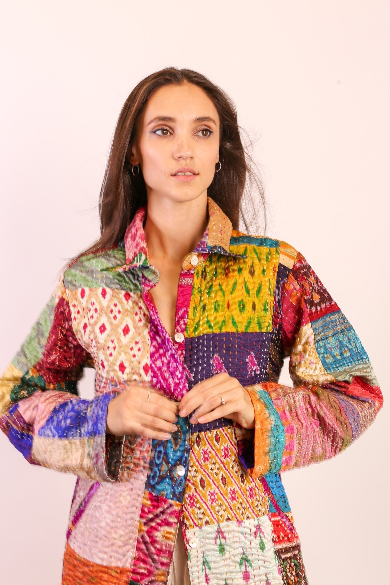 PATCHWORK SILK COAT HILA - MOMO STUDIO BERLIN - Berlin Concept Store - sustainable & ethical fashion