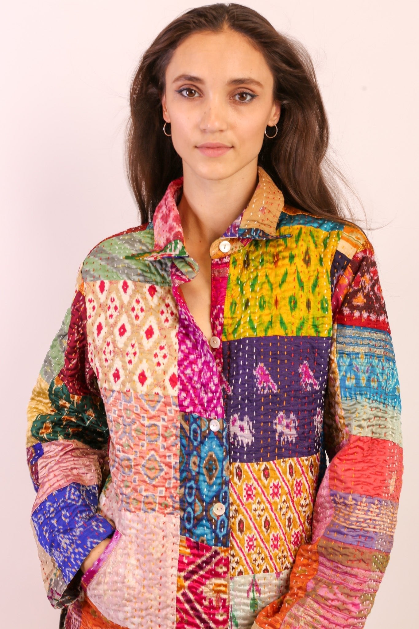 PATCHWORK SILK COAT HILA - MOMO STUDIO BERLIN - Berlin Concept Store - sustainable & ethical fashion