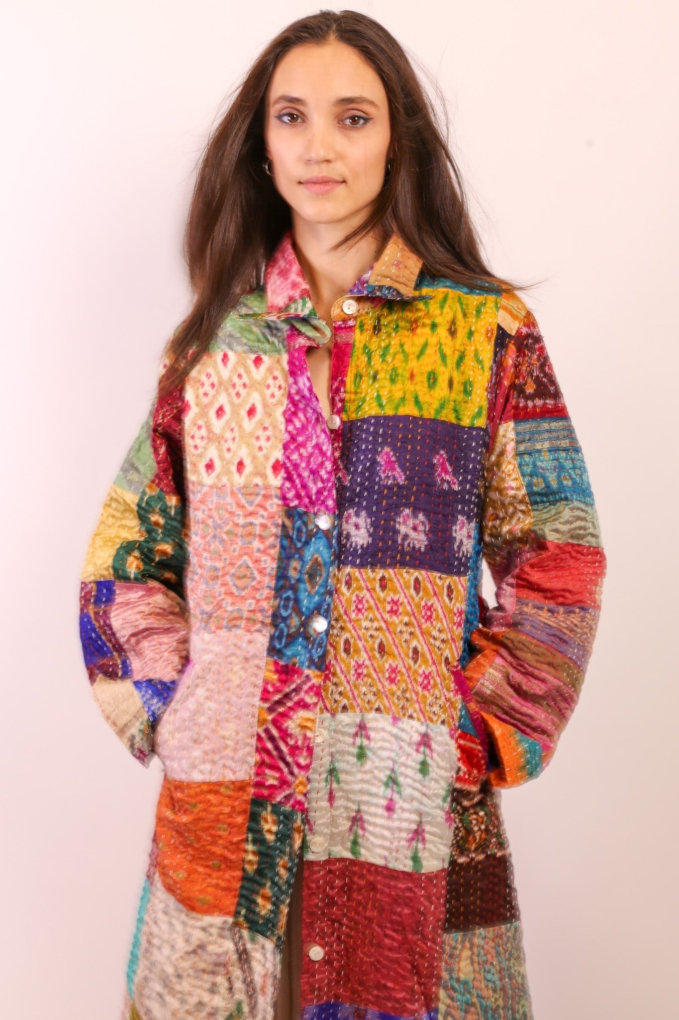 PATCHWORK SILK COAT HILA - MOMO STUDIO BERLIN - Berlin Concept Store - sustainable & ethical fashion