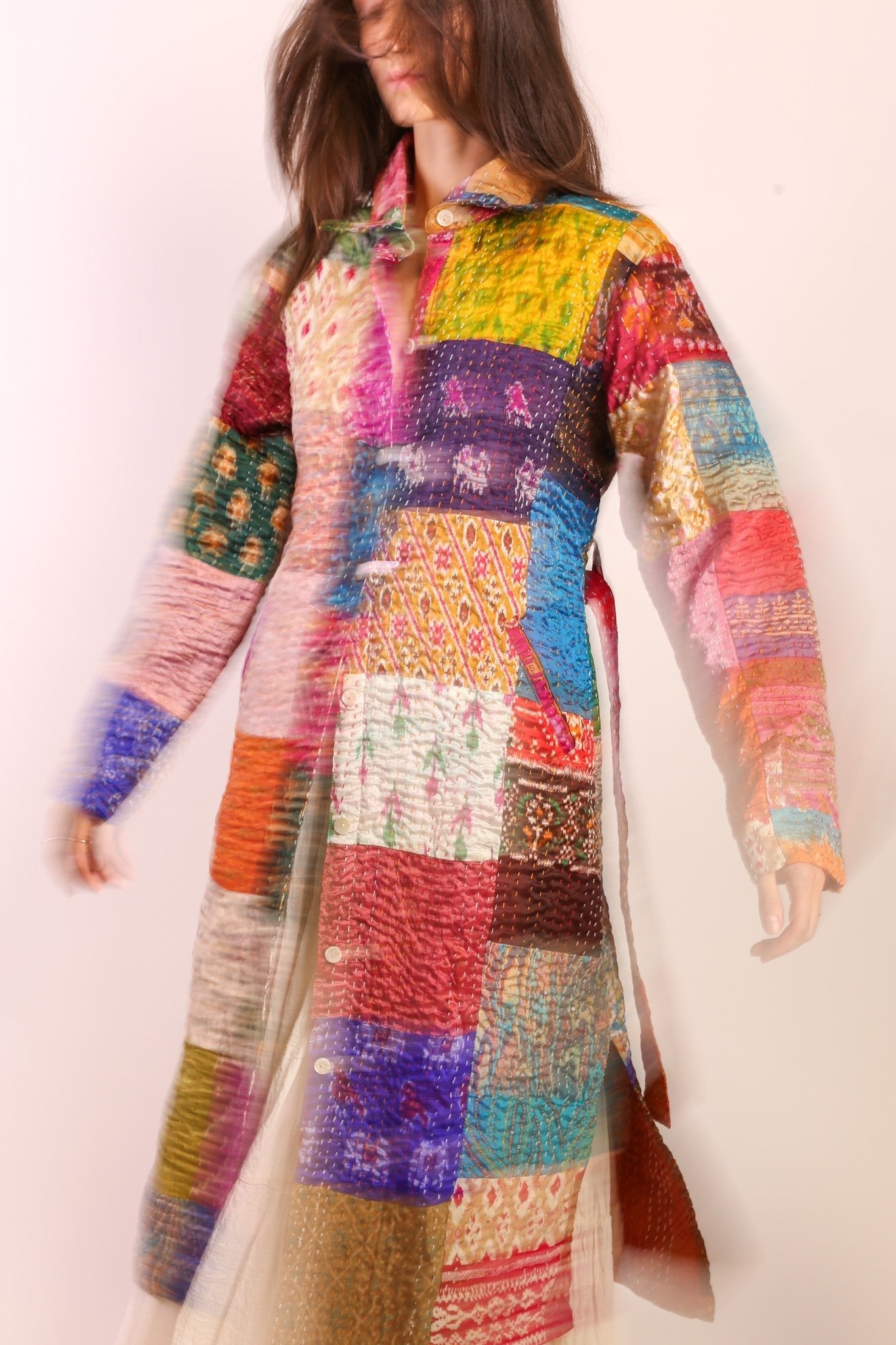 PATCHWORK SILK COAT HILA - MOMO STUDIO BERLIN - Berlin Concept Store - sustainable & ethical fashion