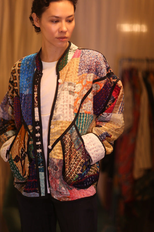 PATCHWORK SILK JACKET JINGA - MOMO STUDIO BERLIN - Berlin Concept Store - sustainable & ethical fashion