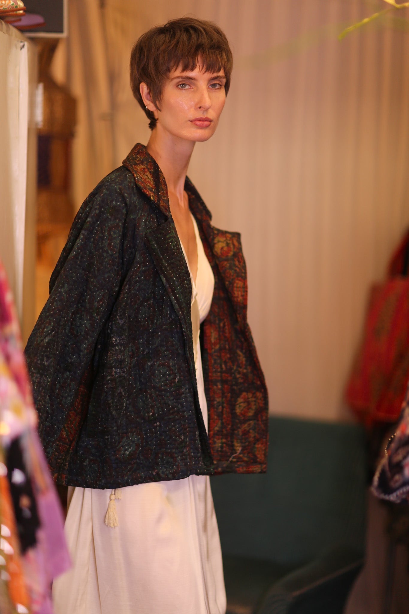 PATTERN KANTHA JACKET GARNET - MOMO STUDIO BERLIN - Berlin Concept Store - sustainable & ethical fashion