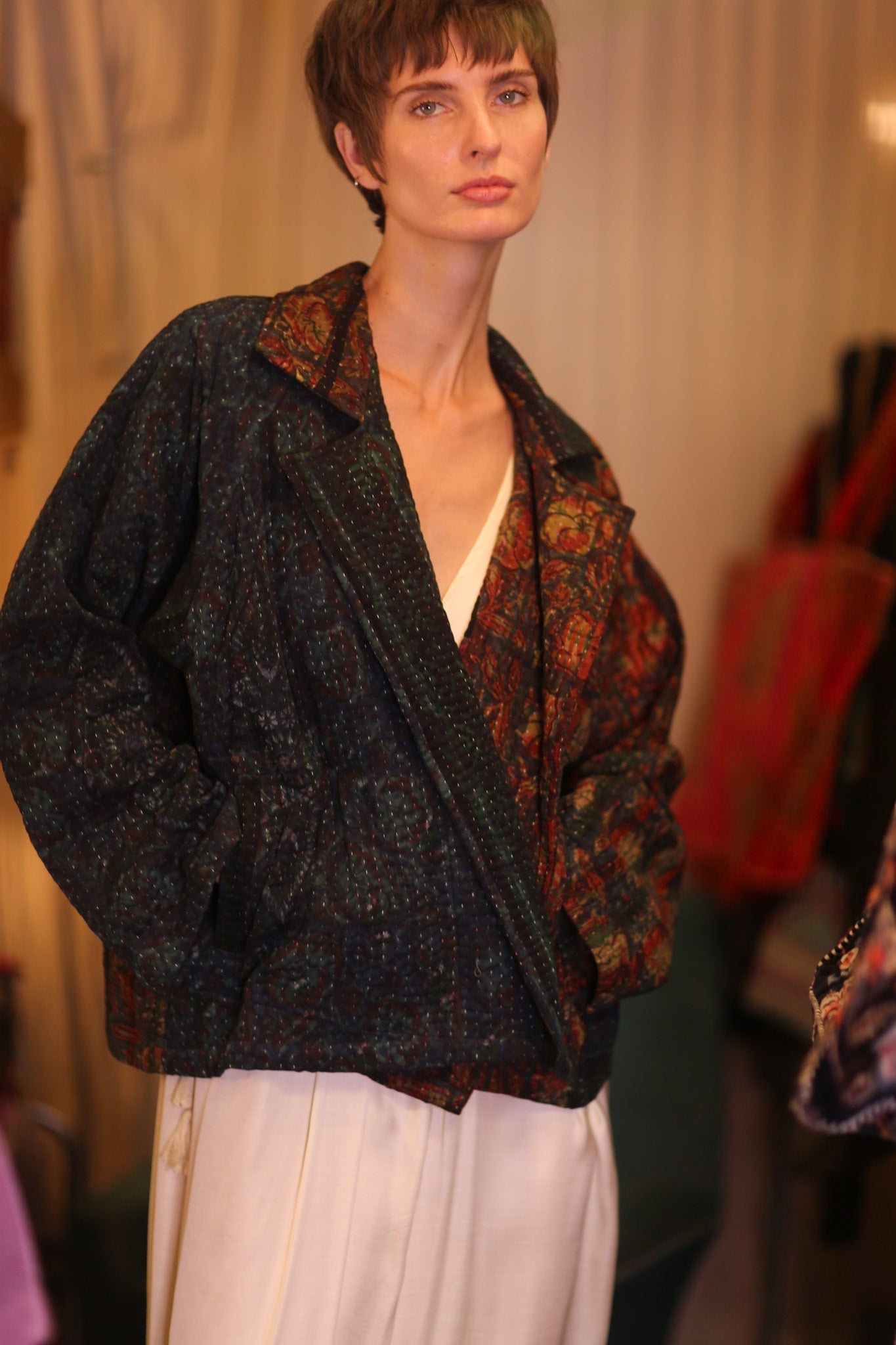 PATTERN KANTHA JACKET GARNET - MOMO STUDIO BERLIN - Berlin Concept Store - sustainable & ethical fashion
