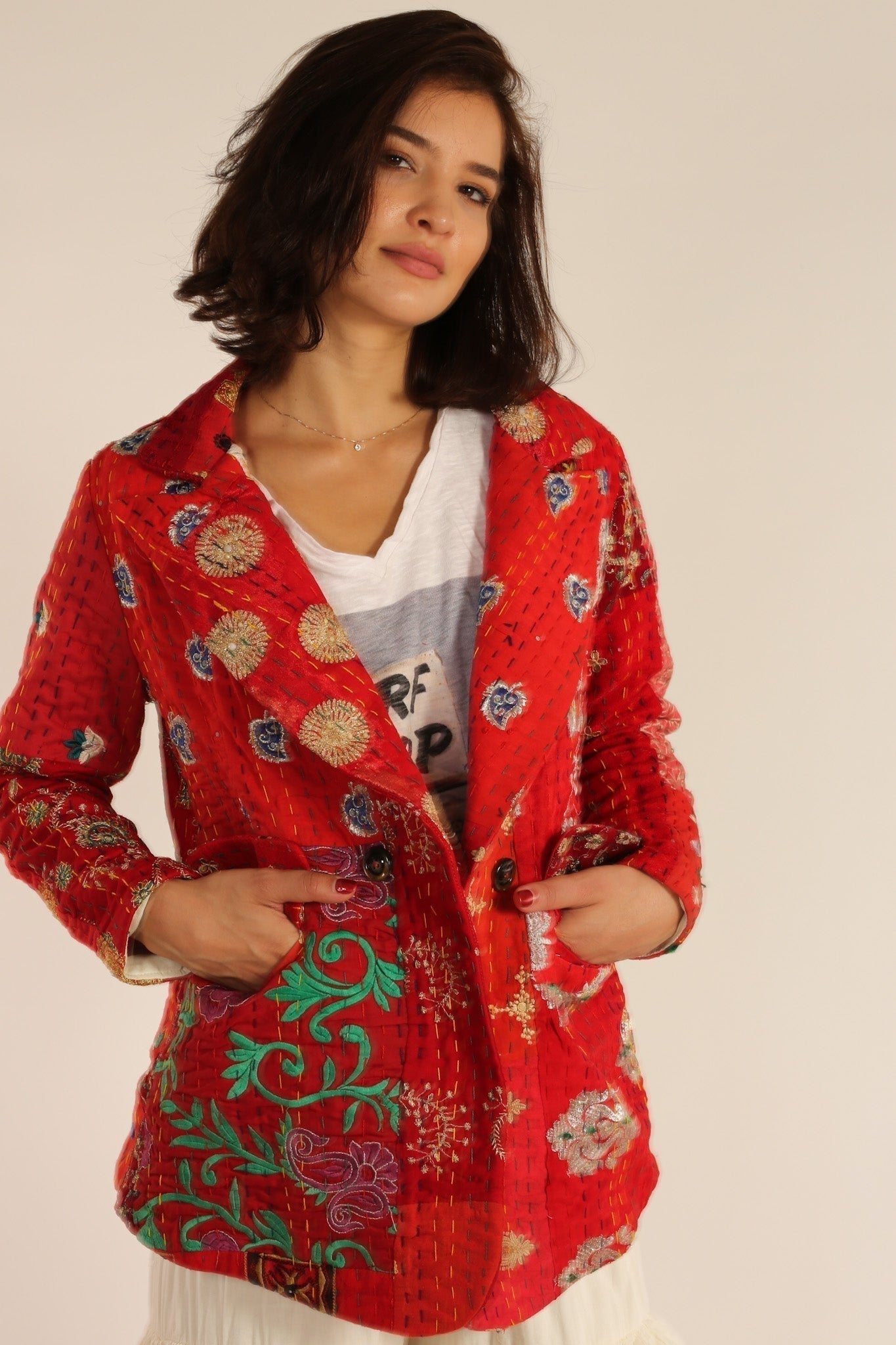 PENNY JACKET EMBROIDERED PATCHWORK X FREE PEOPLE - MOMO STUDIO BERLIN - Berlin Concept Store - sustainable & ethical fashion