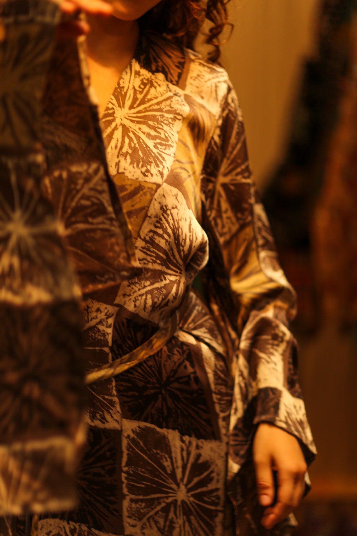 PINA SILK KIMONO ANANAS BROWN - MOMO STUDIO BERLIN - Berlin Concept Store - sustainable & ethical fashion