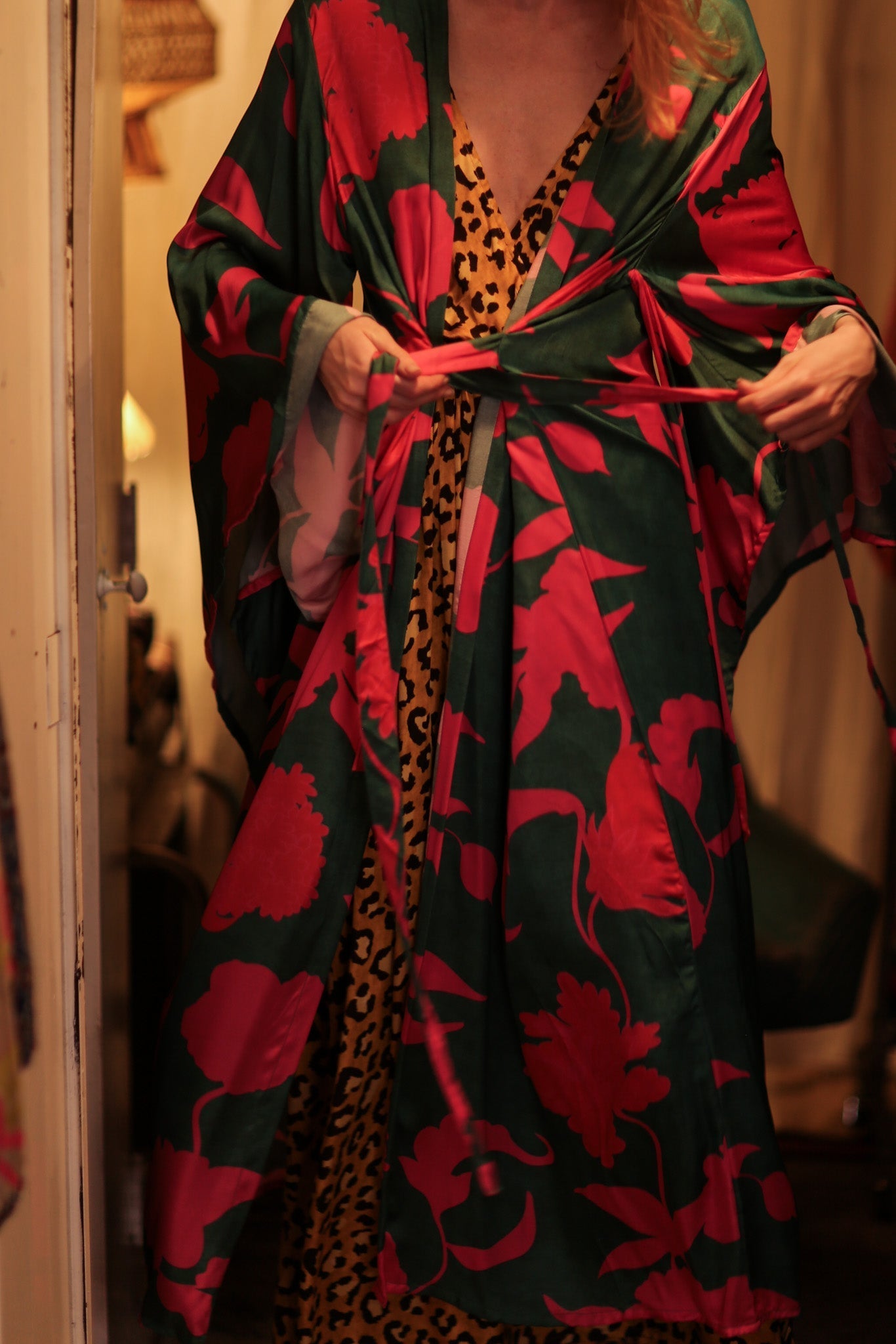 PINA SILK KIMONO PINK VINES - MOMO STUDIO BERLIN - Berlin Concept Store - sustainable & ethical fashion