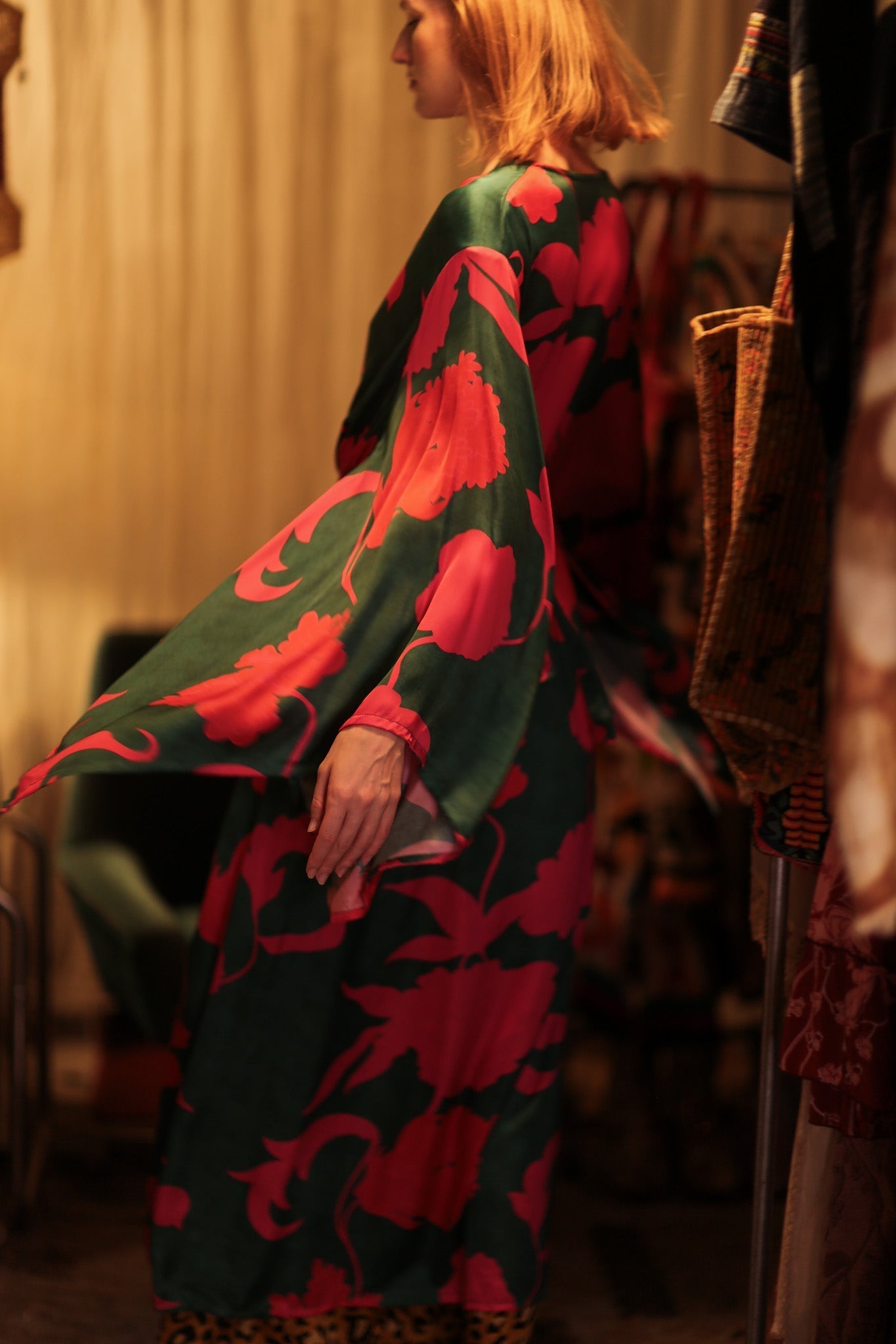 PINA SILK KIMONO PINK VINES - MOMO STUDIO BERLIN - Berlin Concept Store - sustainable & ethical fashion