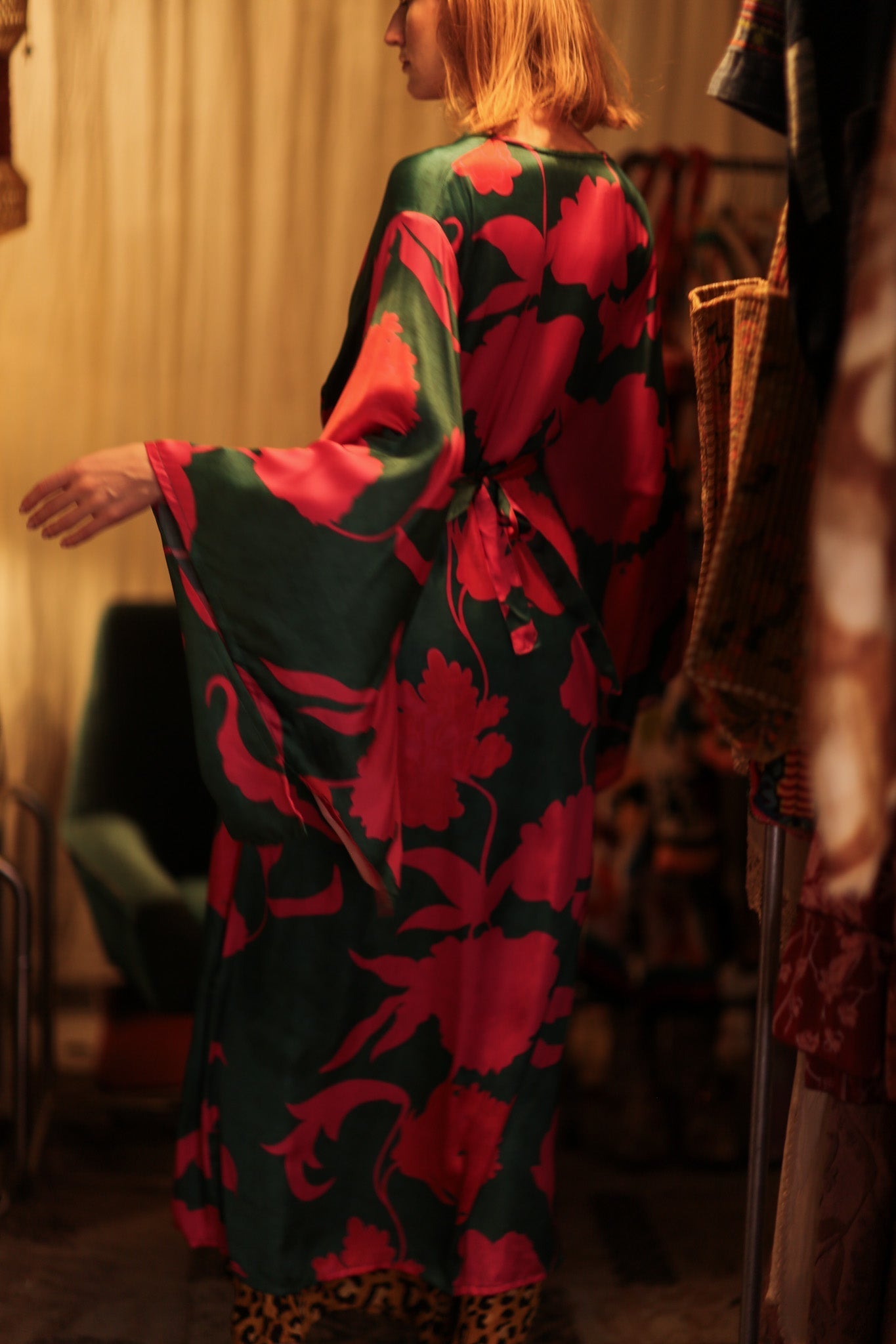 PINA SILK KIMONO PINK VINES - MOMO STUDIO BERLIN - Berlin Concept Store - sustainable & ethical fashion