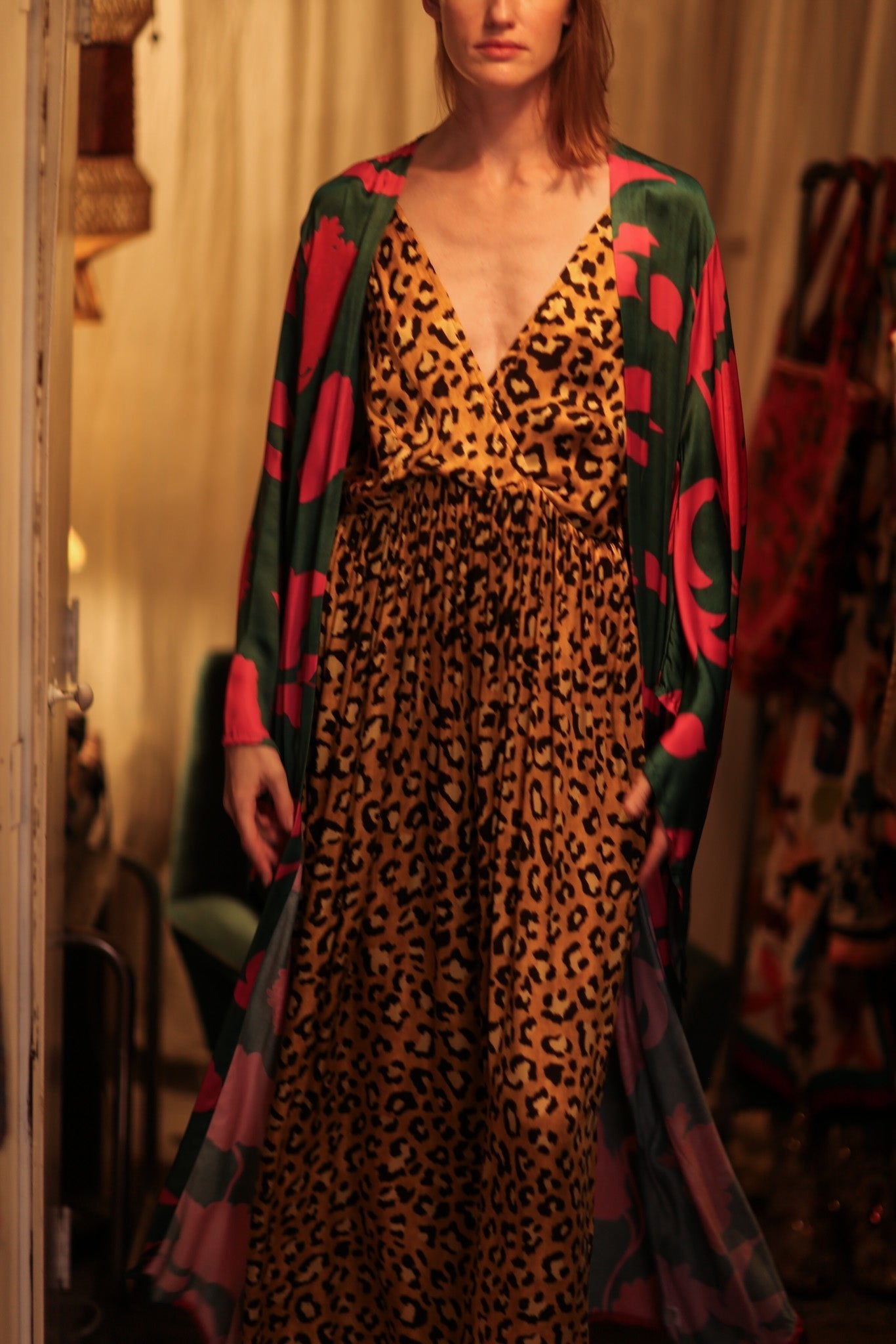 PINA SILK KIMONO PINK VINES - MOMO STUDIO BERLIN - Berlin Concept Store - sustainable & ethical fashion