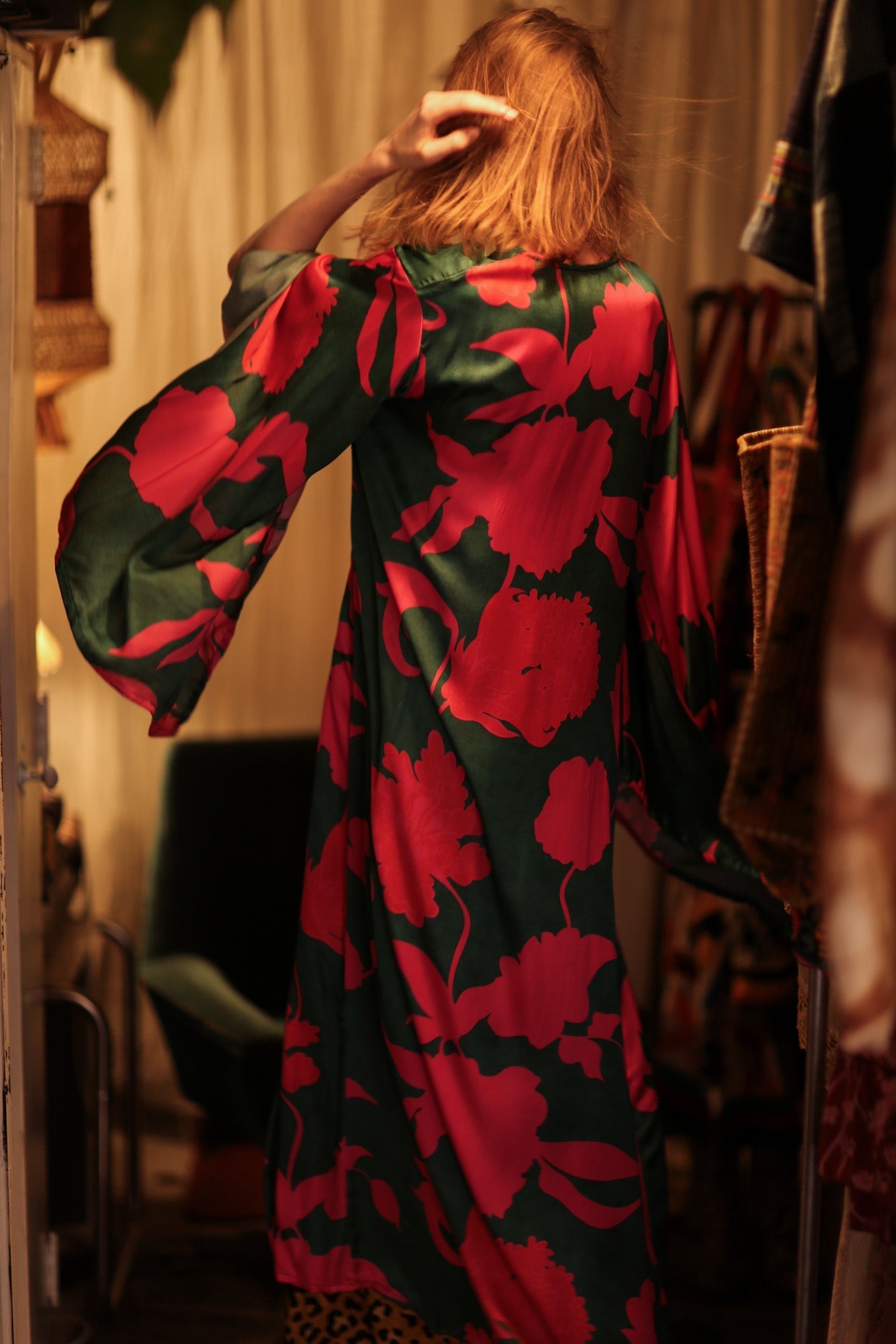 PINA SILK KIMONO PINK VINES - MOMO STUDIO BERLIN - Berlin Concept Store - sustainable & ethical fashion