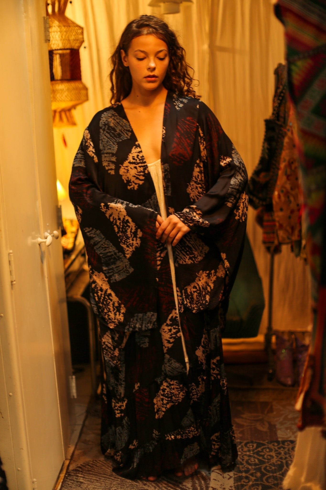 PINA SILK KIMONO RED AND BLUE ARTIST - MOMO STUDIO BERLIN - Berlin Concept Store - sustainable & ethical fashion