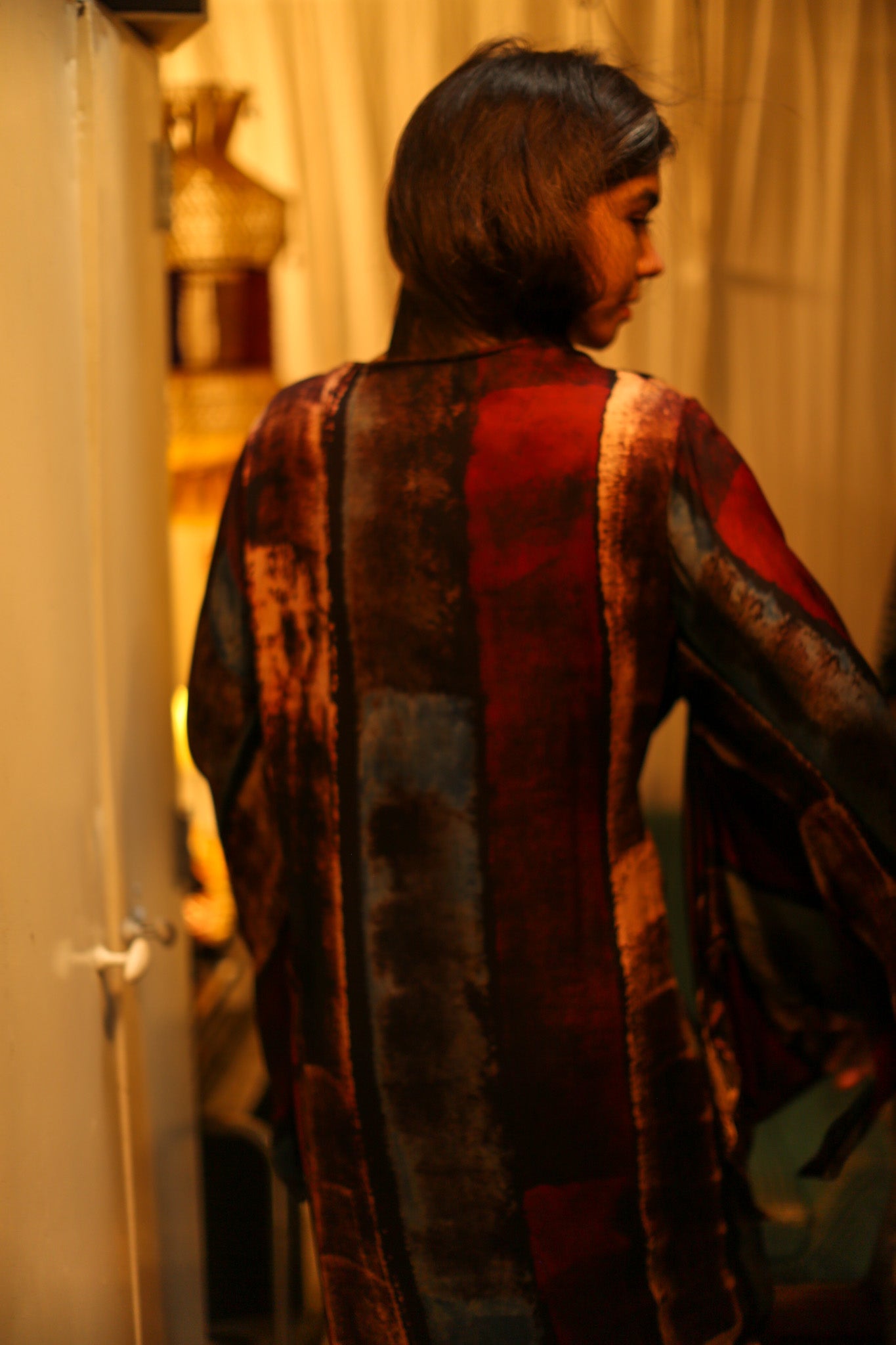PINA SILK KIMONO RED AND BLUE STRIPE - MOMO STUDIO BERLIN - Berlin Concept Store - sustainable & ethical fashion