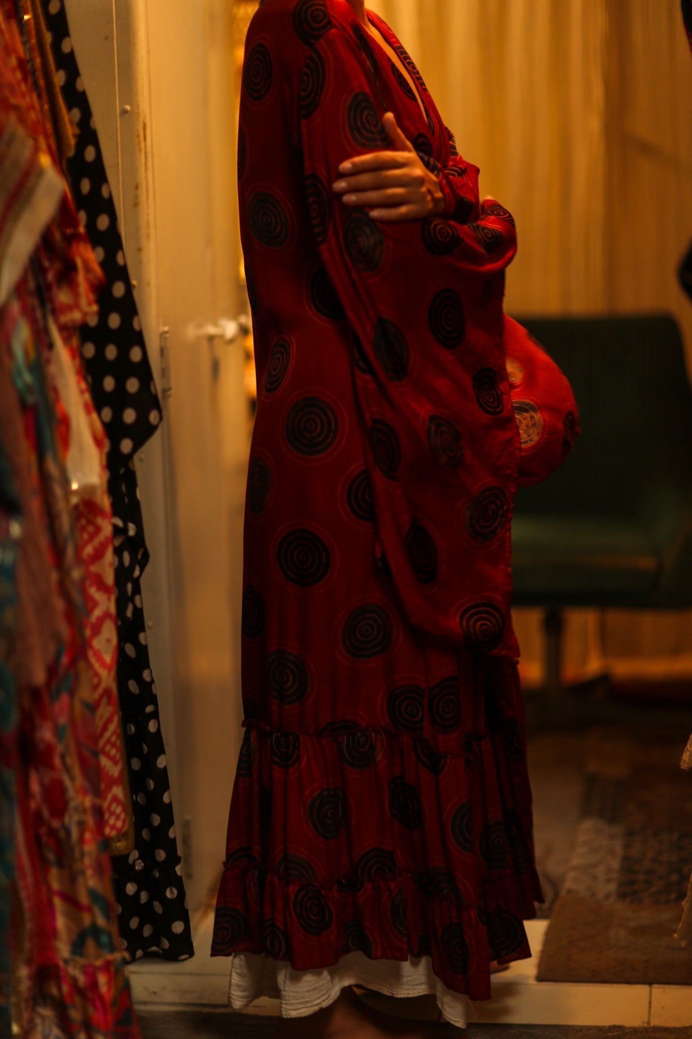 PINA SILK KIMONO RED CIRCLE - MOMO STUDIO BERLIN - Berlin Concept Store - sustainable & ethical fashion