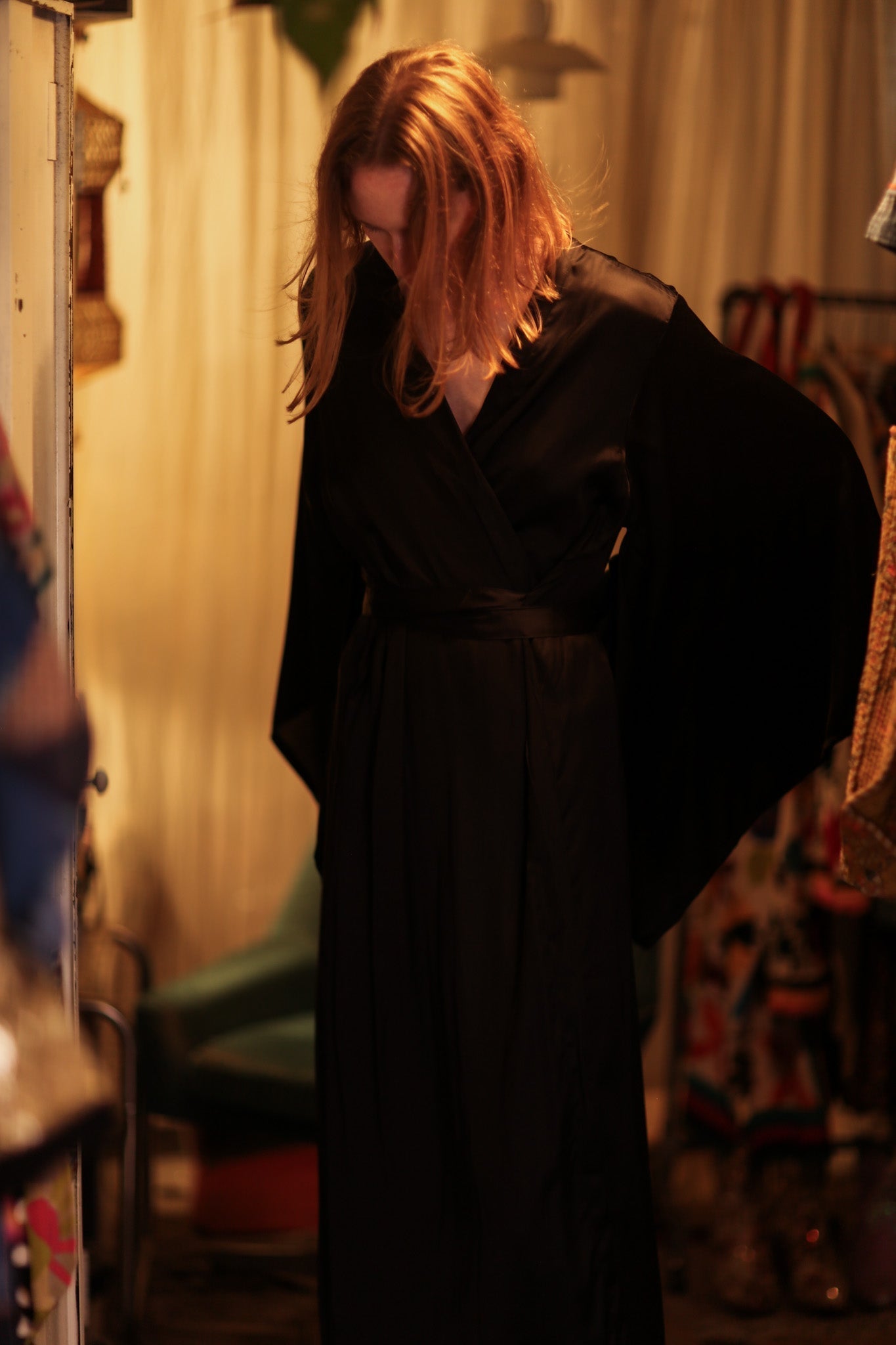 PINA SILK KIMONO SOLID BLACK - MOMO STUDIO BERLIN - Berlin Concept Store - sustainable & ethical fashion