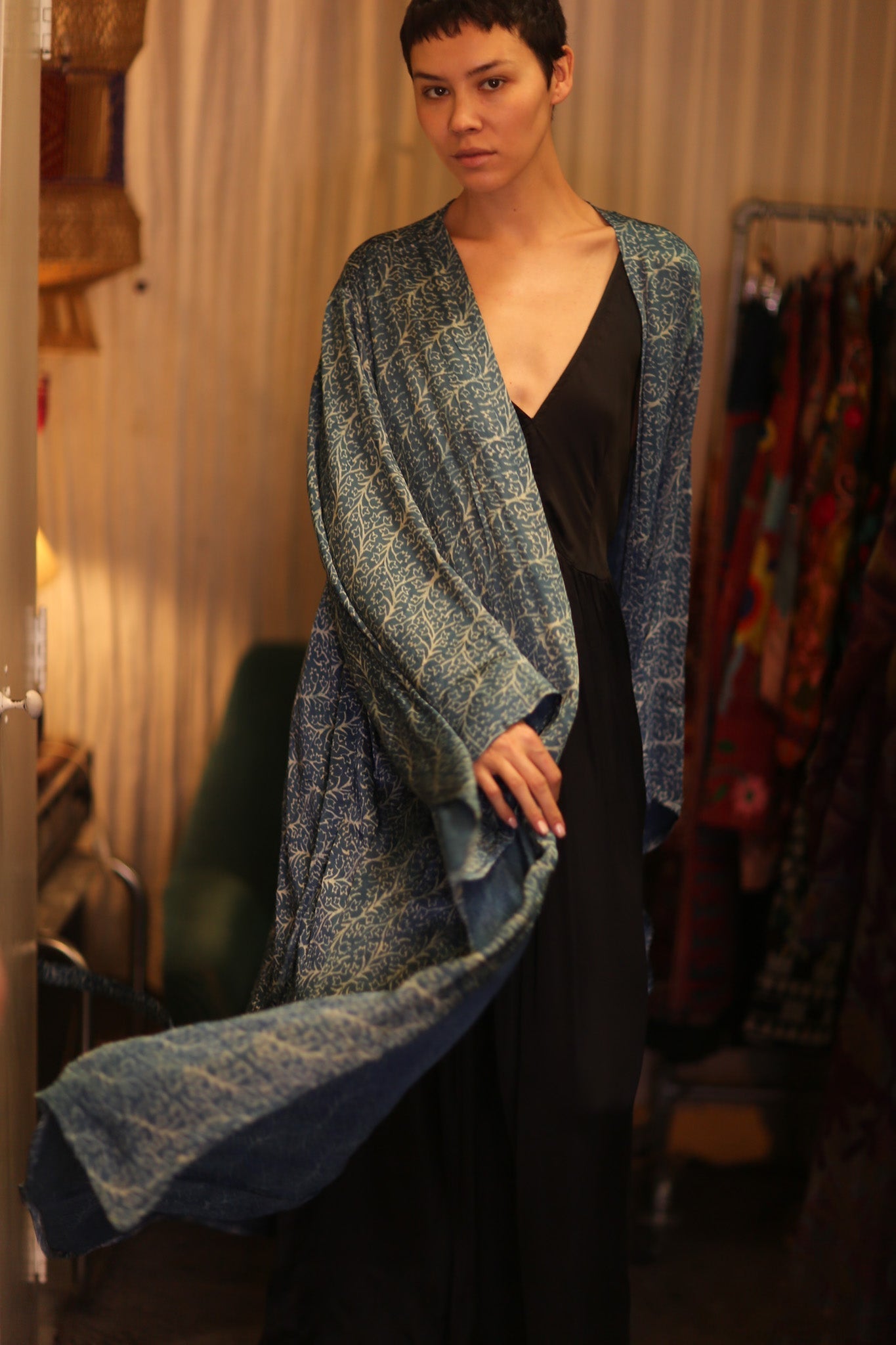 PINA SILK WING KIMONO OCEAN - MOMO STUDIO BERLIN - Berlin Concept Store - sustainable & ethical fashion