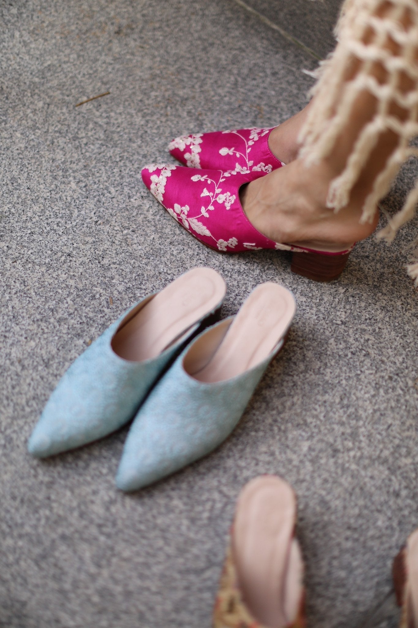 PINK EMBROIDERED HEELED MULES - MOMO STUDIO BERLIN - Berlin Concept Store - sustainable & ethical fashion