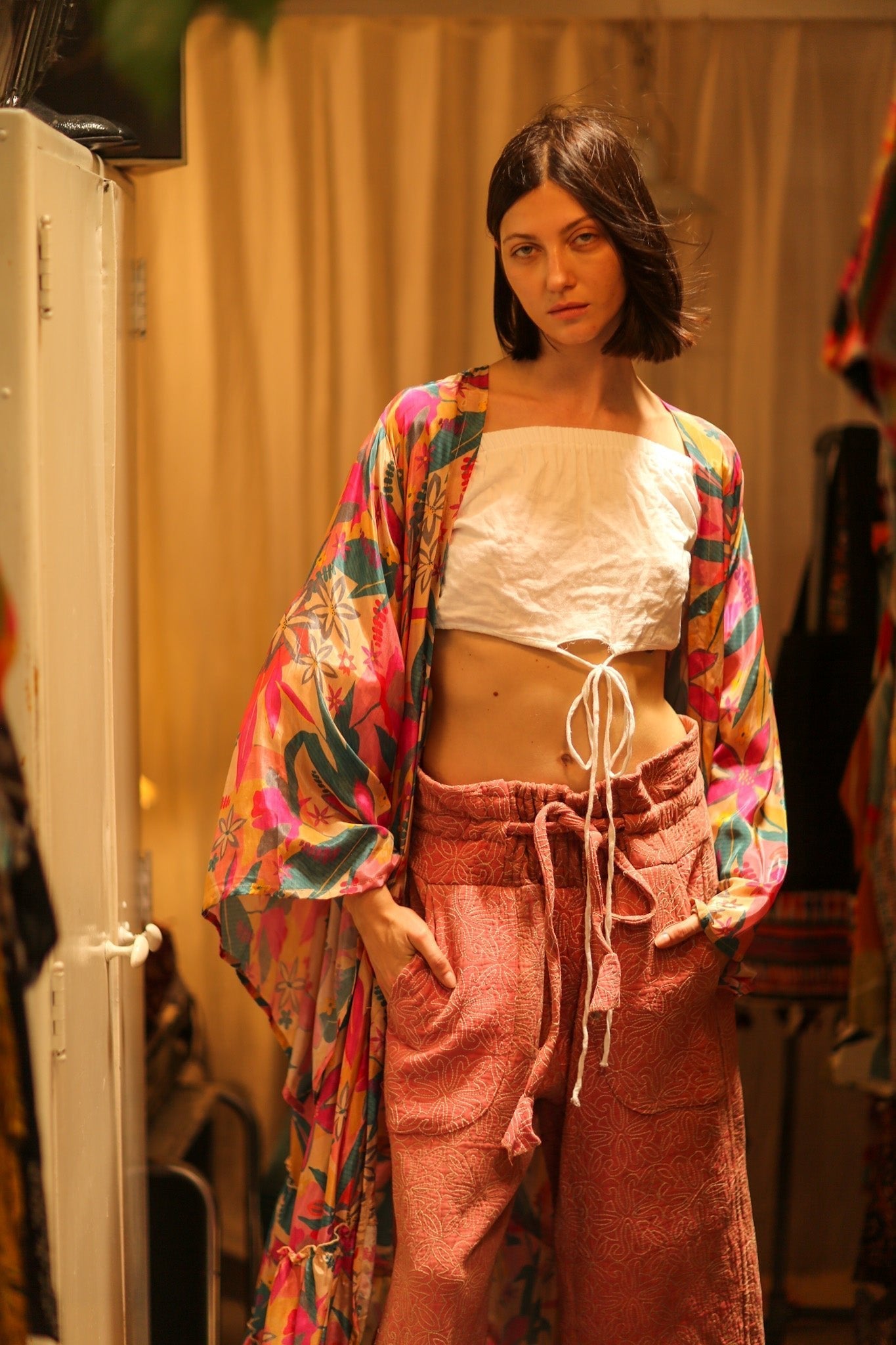 PINK JUNGLE SILK KIMONO PINA - MOMO STUDIO BERLIN - Berlin Concept Store - sustainable & ethical fashion