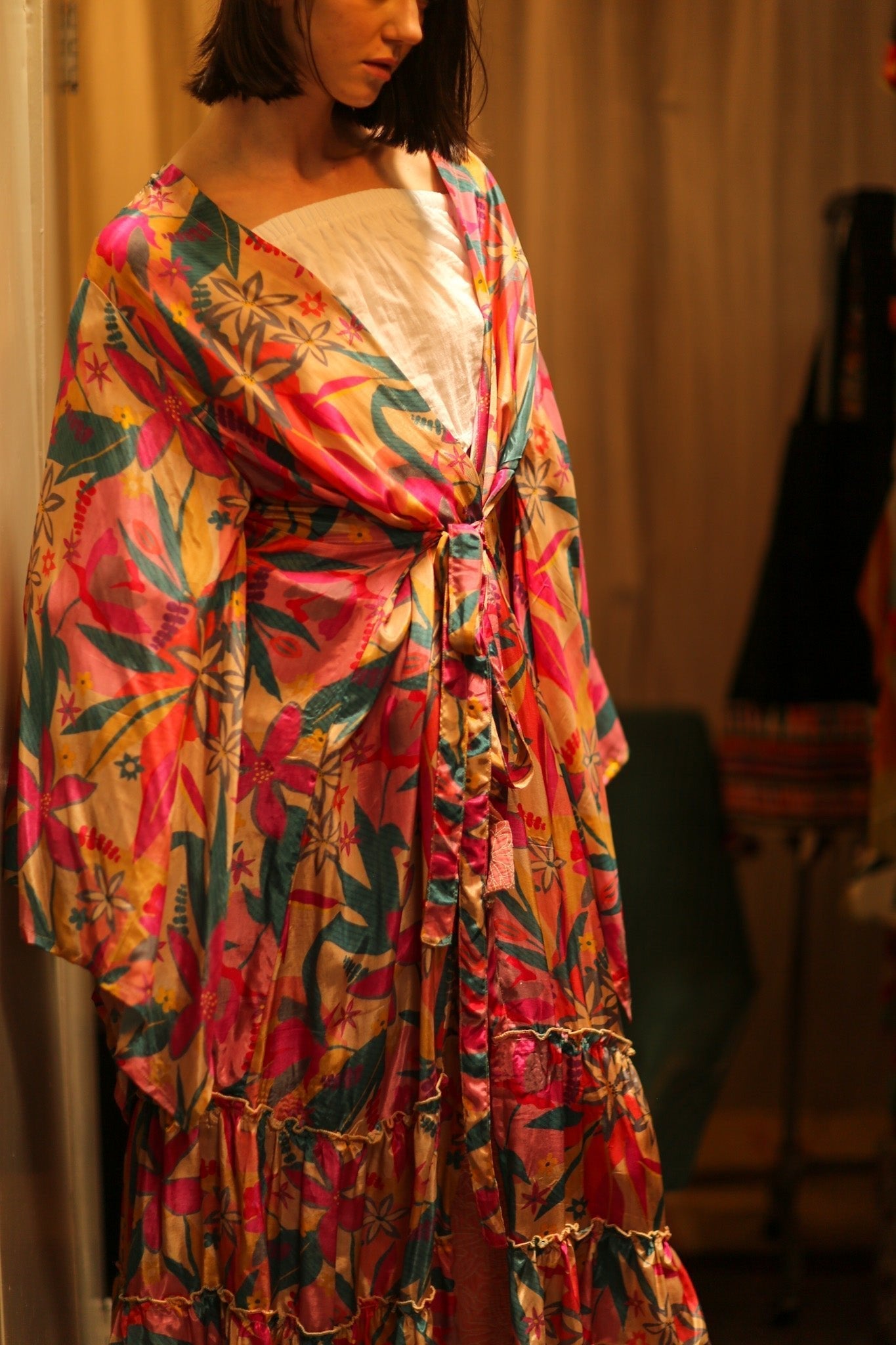PINK JUNGLE SILK KIMONO PINA - MOMO STUDIO BERLIN - Berlin Concept Store - sustainable & ethical fashion