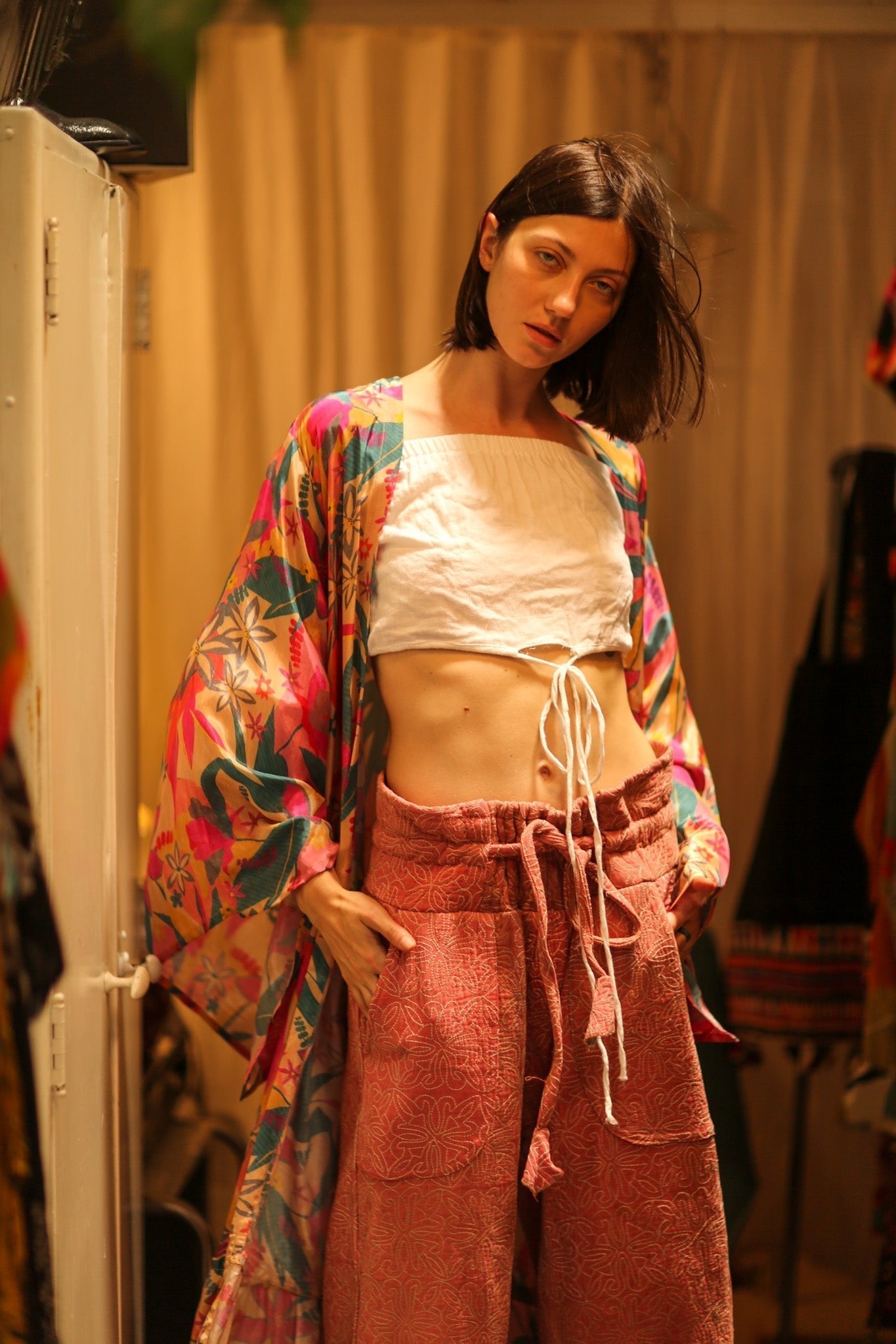 PINK JUNGLE SILK KIMONO PINA - MOMO STUDIO BERLIN - Berlin Concept Store - sustainable & ethical fashion