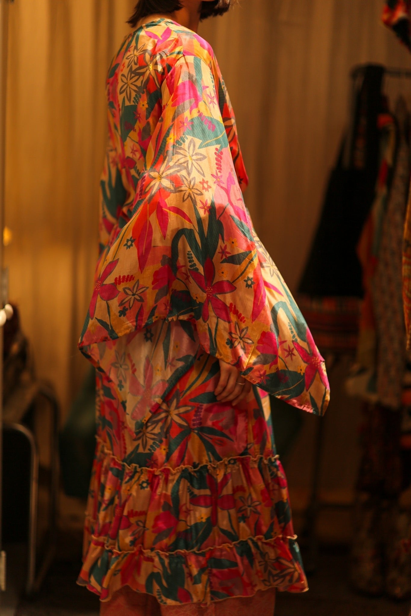 PINK JUNGLE SILK KIMONO PINA - MOMO STUDIO BERLIN - Berlin Concept Store - sustainable & ethical fashion
