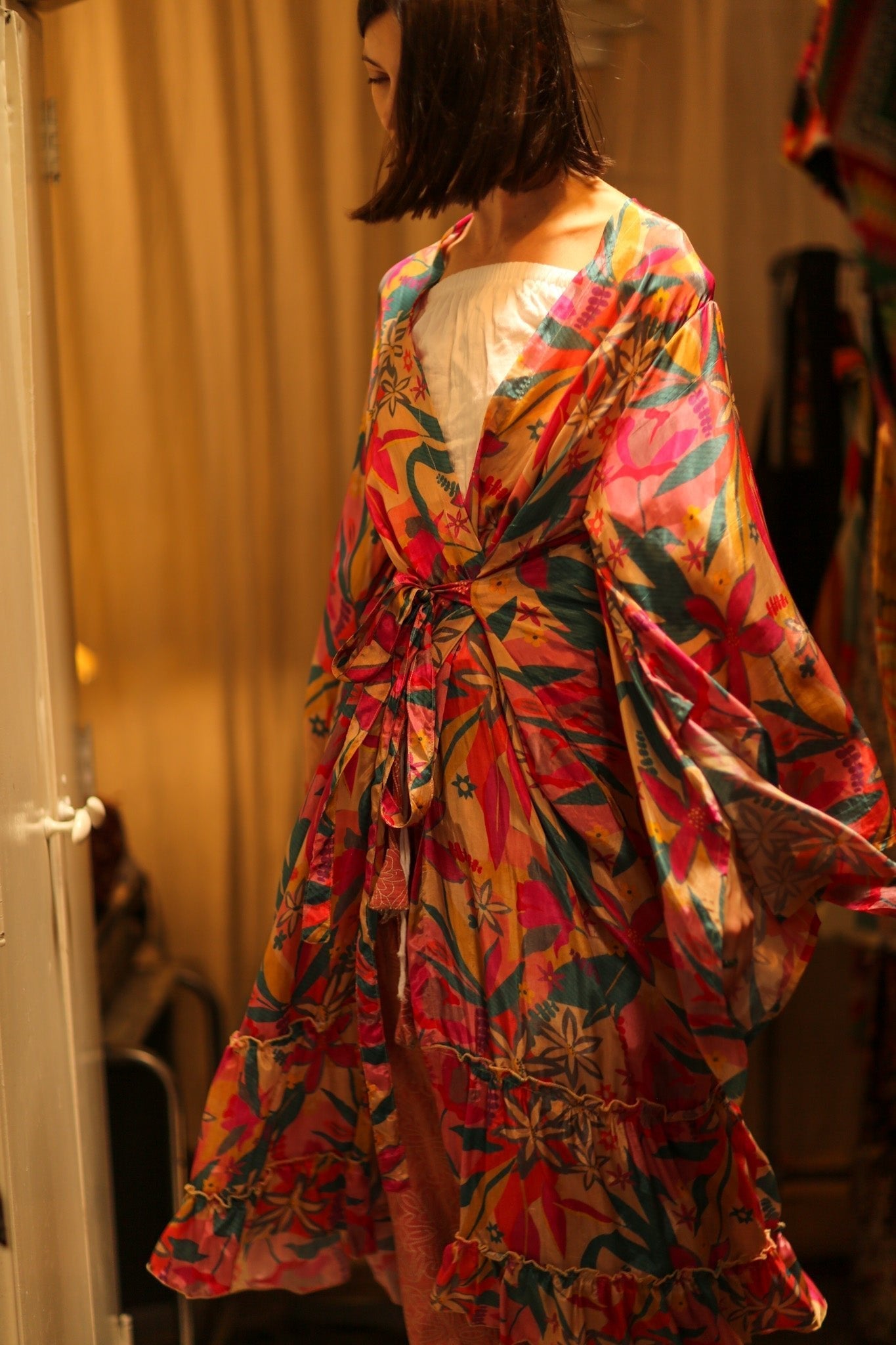 PINK JUNGLE SILK KIMONO PINA - MOMO STUDIO BERLIN - Berlin Concept Store - sustainable & ethical fashion
