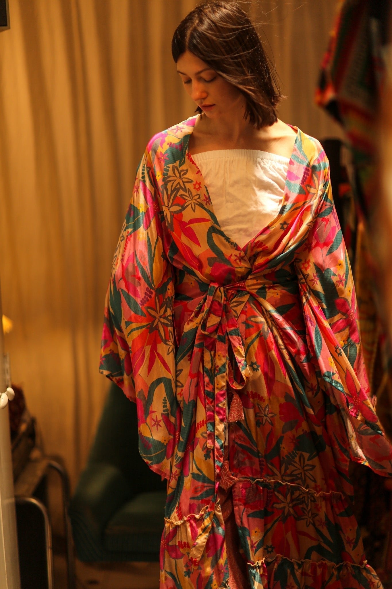 PINK JUNGLE SILK KIMONO PINA - MOMO STUDIO BERLIN - Berlin Concept Store - sustainable & ethical fashion