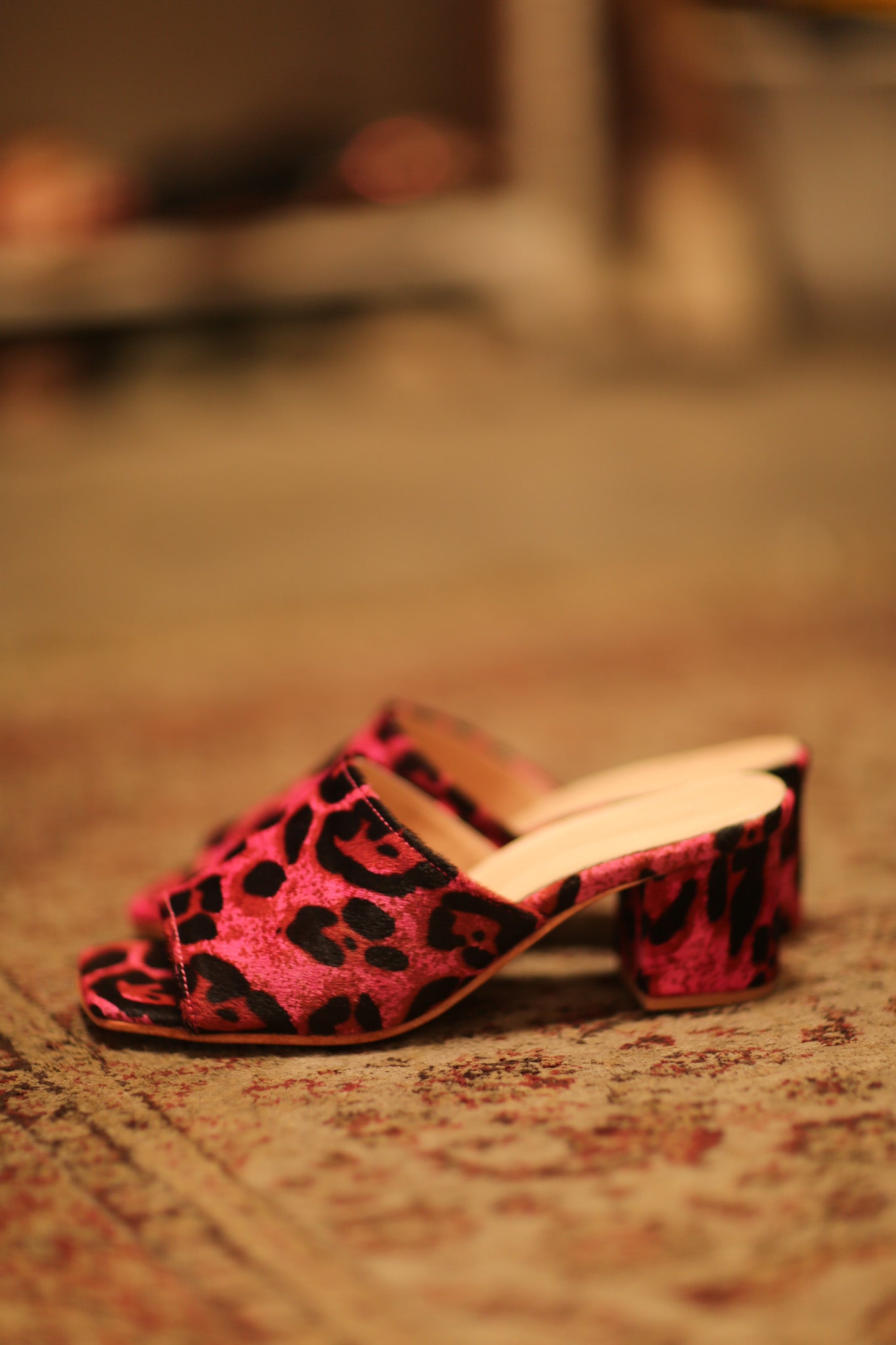 PINK LEO PRINT HEELED MULES - MOMO STUDIO BERLIN - Berlin Concept Store - sustainable & ethical fashion