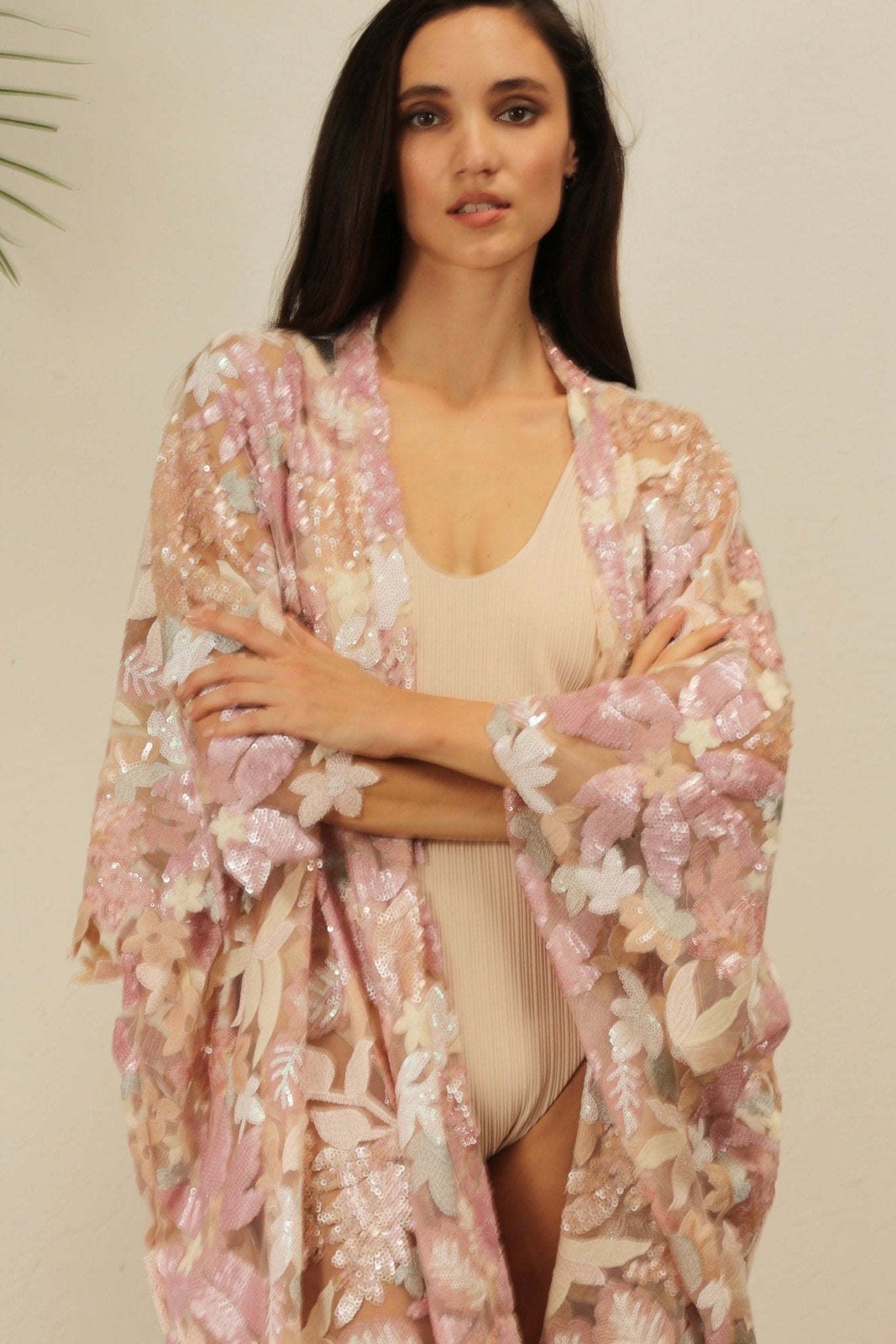 PINK SEQUIN FLOWER KIMONO - MOMO STUDIO BERLIN - Berlin Concept Store - sustainable & ethical fashion