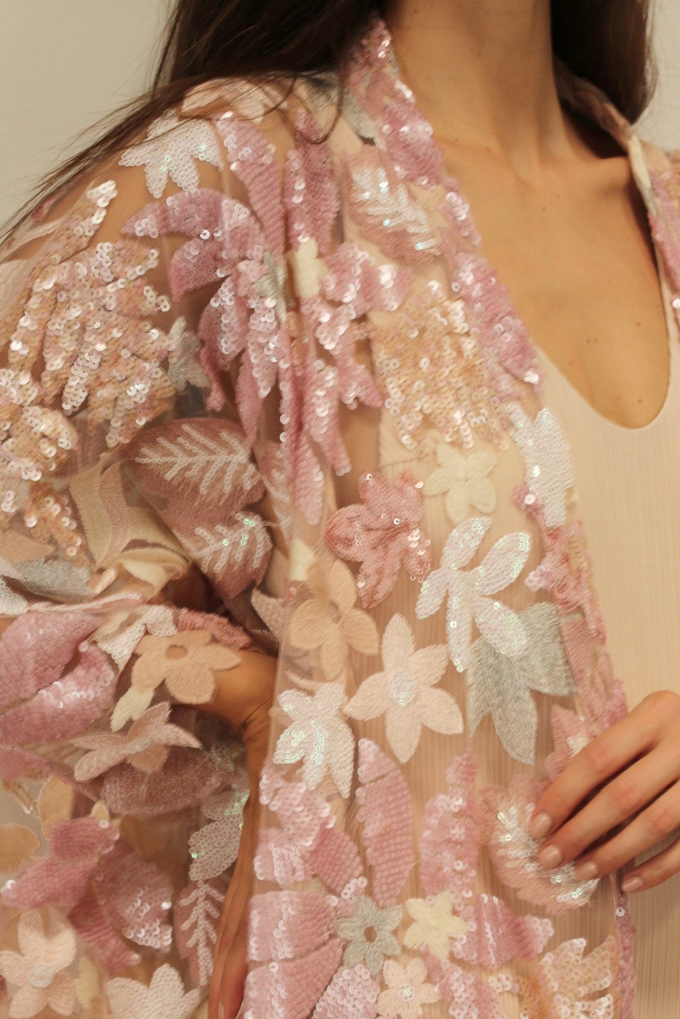 PINK SEQUIN FLOWER KIMONO - MOMO STUDIO BERLIN - Berlin Concept Store - sustainable & ethical fashion