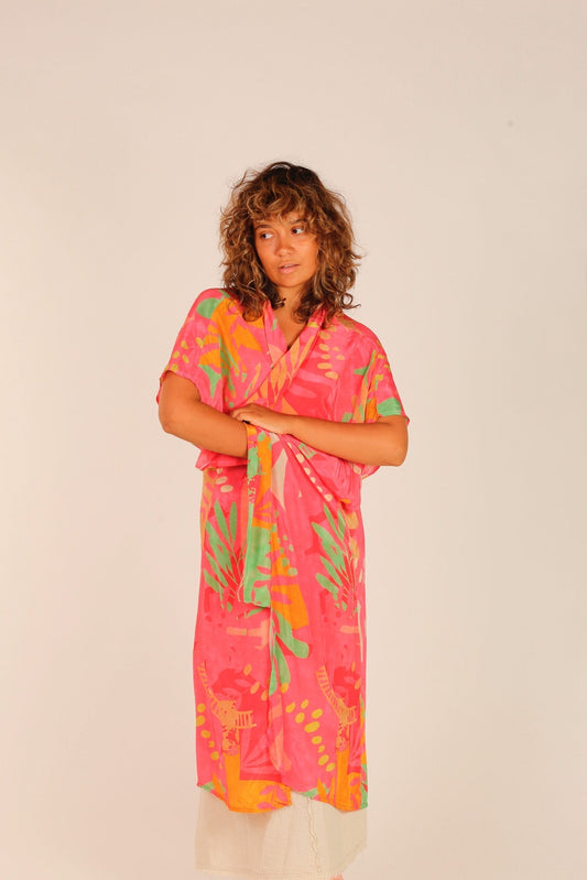 PINK SILK KIMONO SAMANTHA - MOMO STUDIO BERLIN - Berlin Concept Store - sustainable & ethical fashion