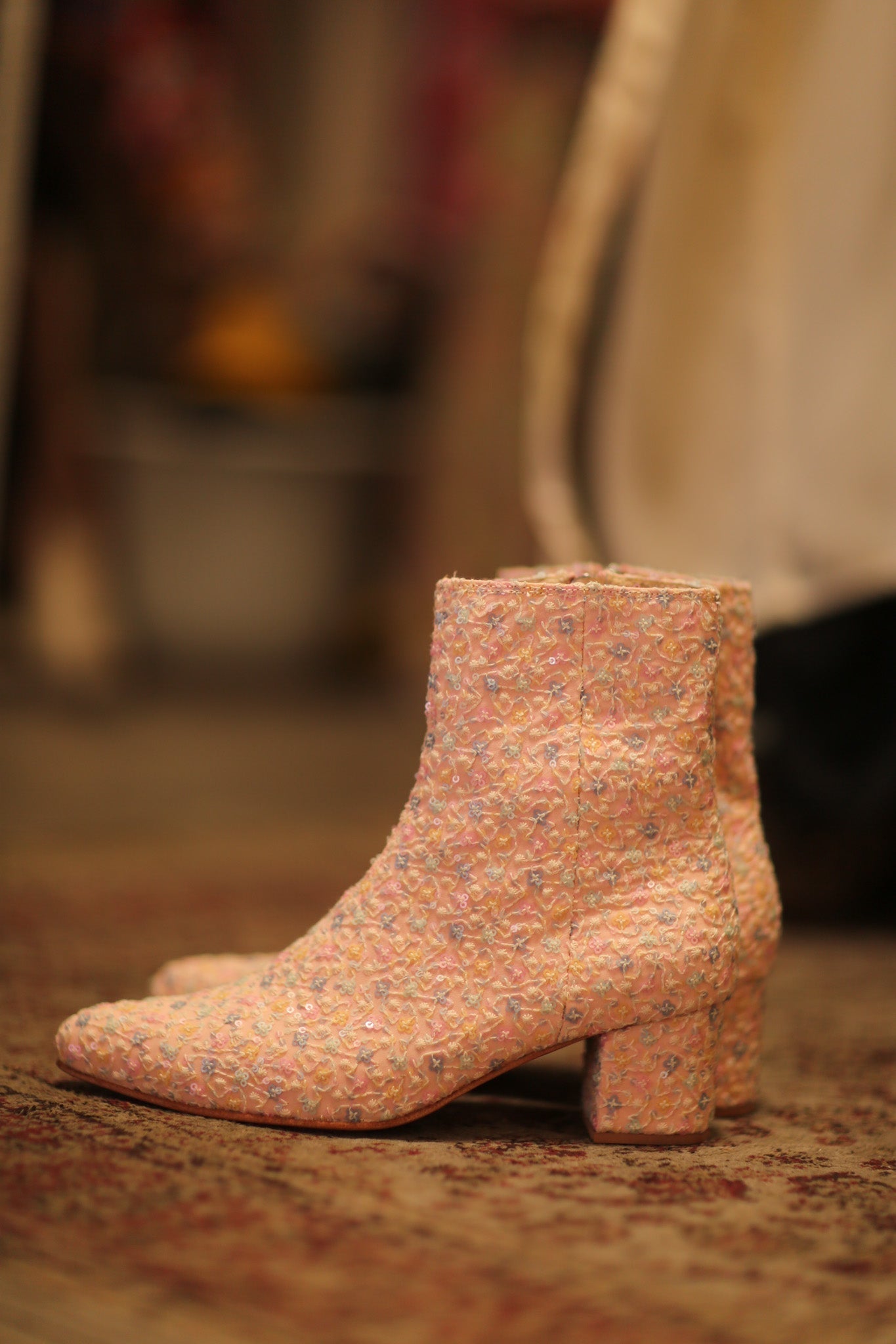 PINK SILK SEQUIN EMBROIDERED BOOTS LEWIS - MOMO STUDIO BERLIN - Berlin Concept Store - sustainable & ethical fashion