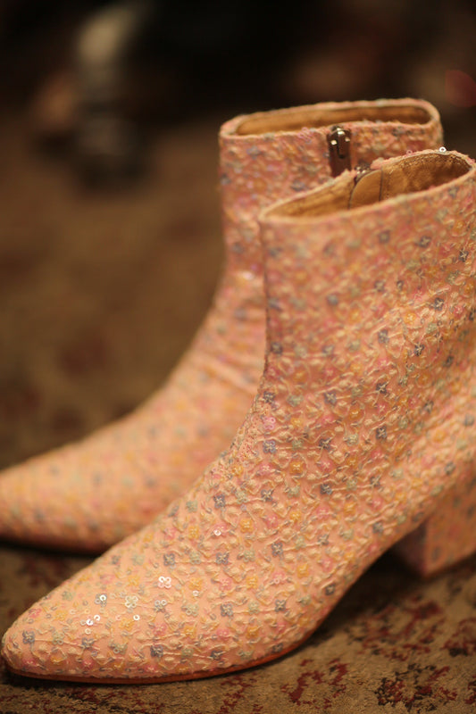 PINK SILK SEQUIN EMBROIDERED BOOTS LEWIS - MOMO STUDIO BERLIN - Berlin Concept Store - sustainable & ethical fashion