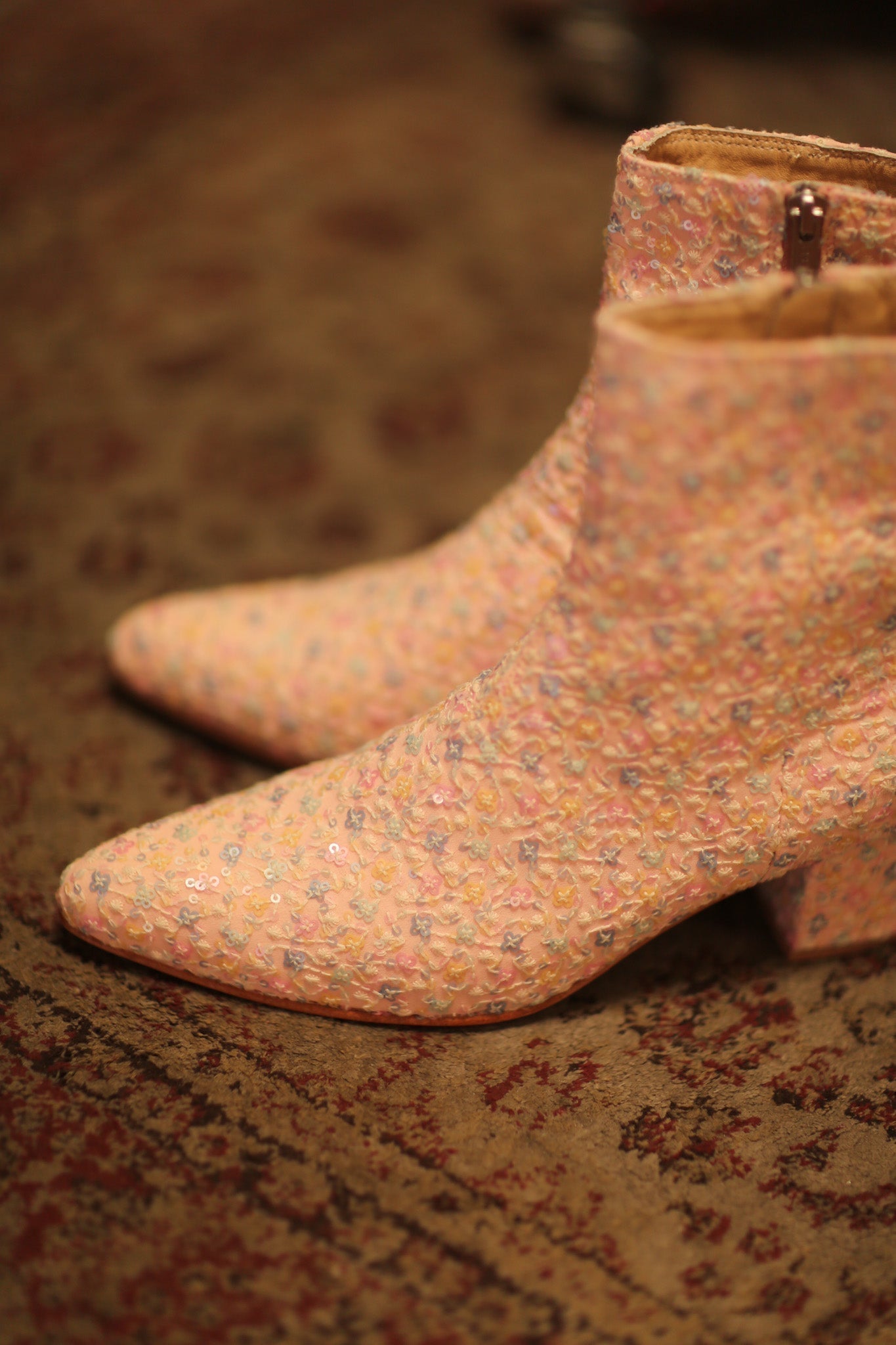 PINK SILK SEQUIN EMBROIDERED BOOTS LEWIS - MOMO STUDIO BERLIN - Berlin Concept Store - sustainable & ethical fashion