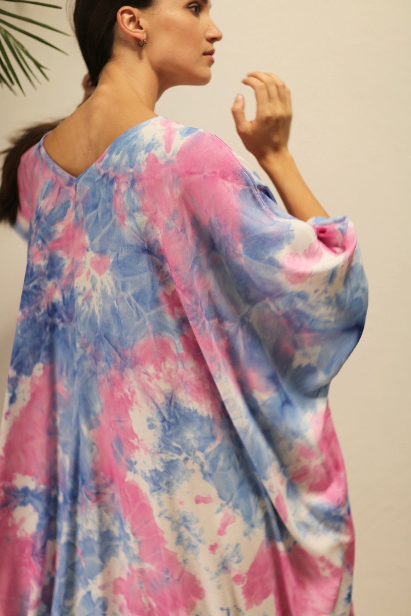 POLLUX TWIN PINK BLUE TIE DYE KAFTAN DRESS - MOMO STUDIO BERLIN - Berlin Concept Store - sustainable & ethical fashion