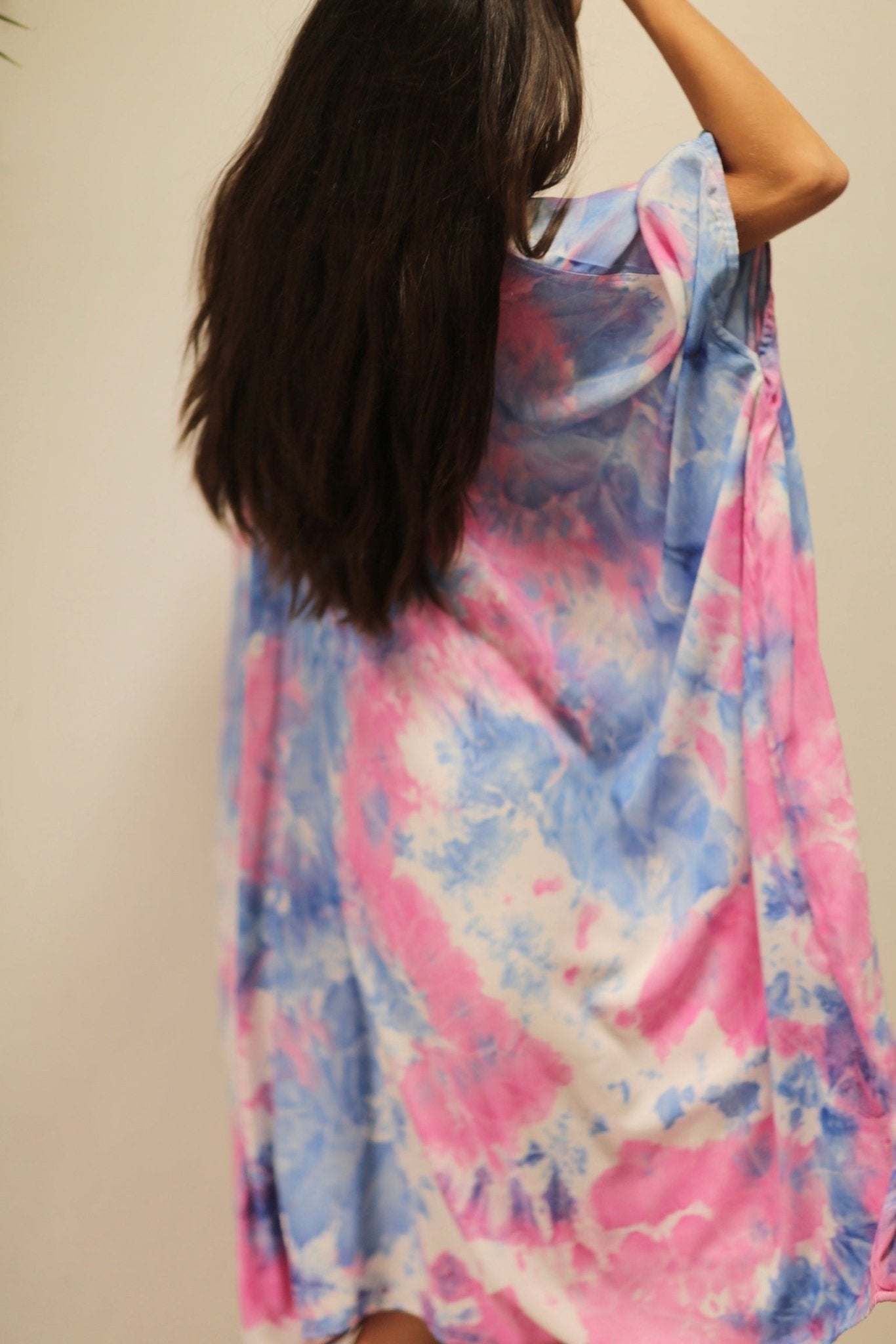 POLLUX TWIN PINK BLUE TIE DYE KAFTAN DRESS - MOMO STUDIO BERLIN - Berlin Concept Store - sustainable & ethical fashion