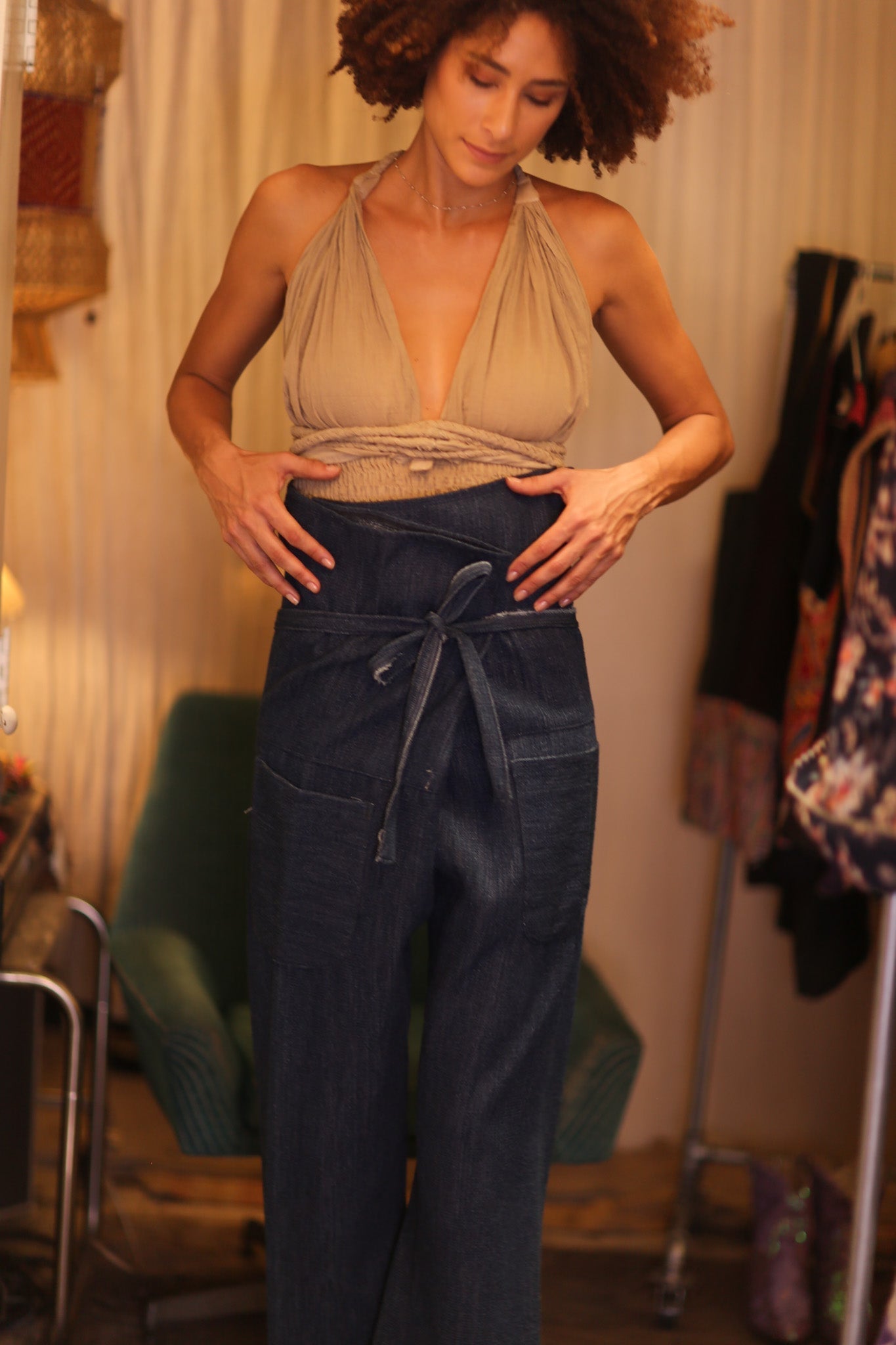 PREMIUM DENIM FISHERMEN PANTS DARK BLUE - MOMO STUDIO BERLIN - Berlin Concept Store - sustainable & ethical fashion