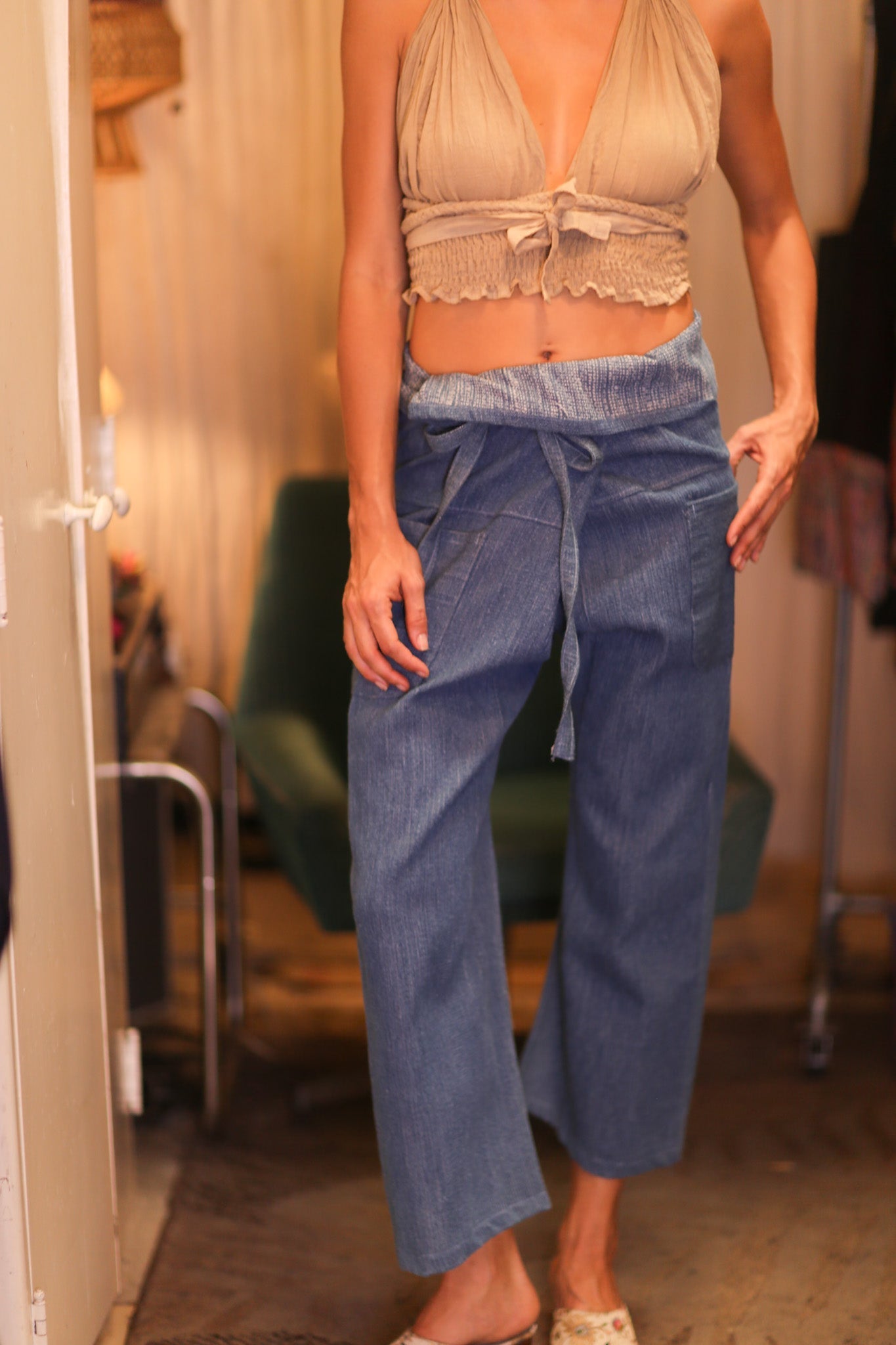 PREMIUM DENIM FISHERMEN PANTS LIGHT BLUE - MOMO STUDIO BERLIN - Berlin Concept Store - sustainable & ethical fashion
